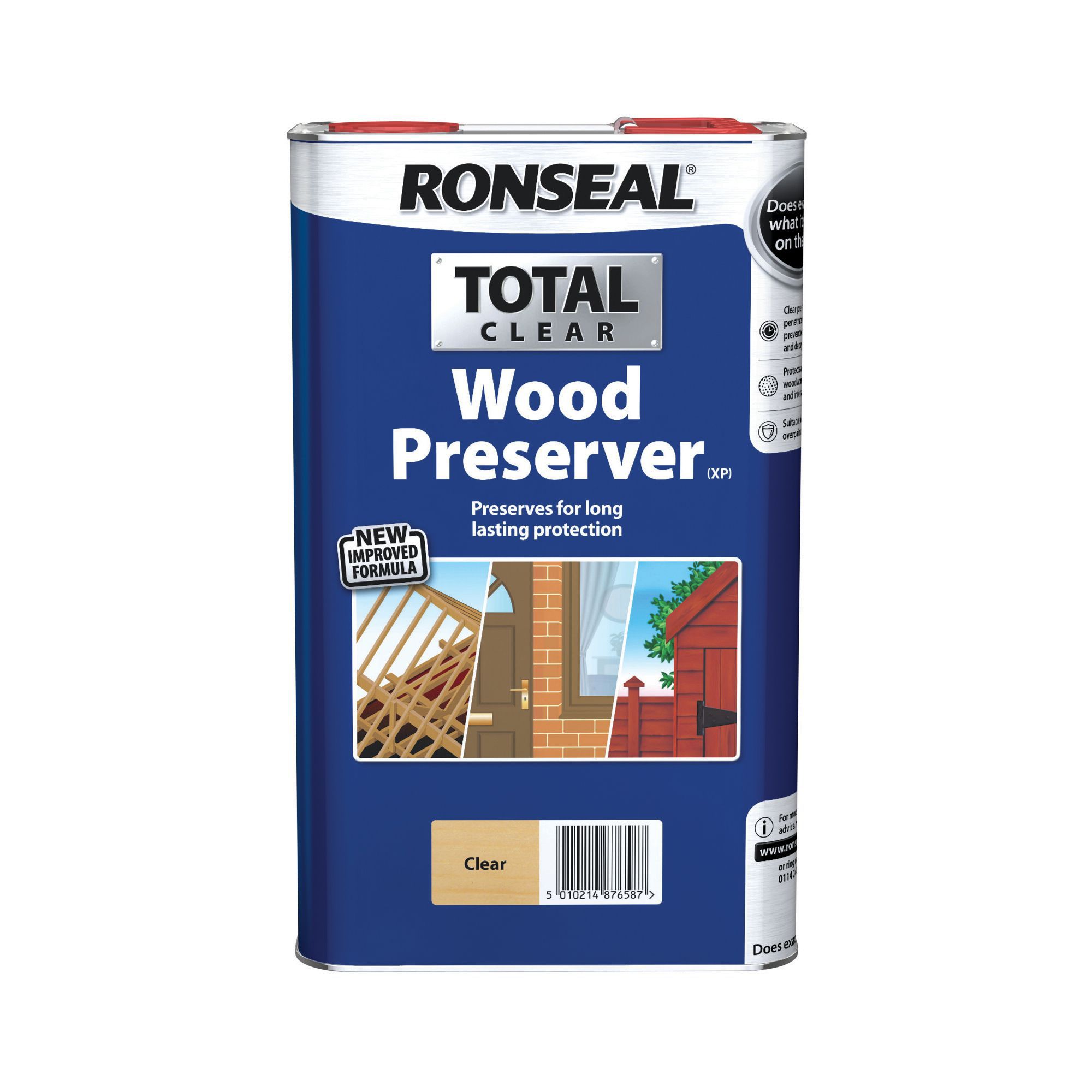 Ronseal Total Clear Matt Wood Preserver 5l Departments Diy At B Q