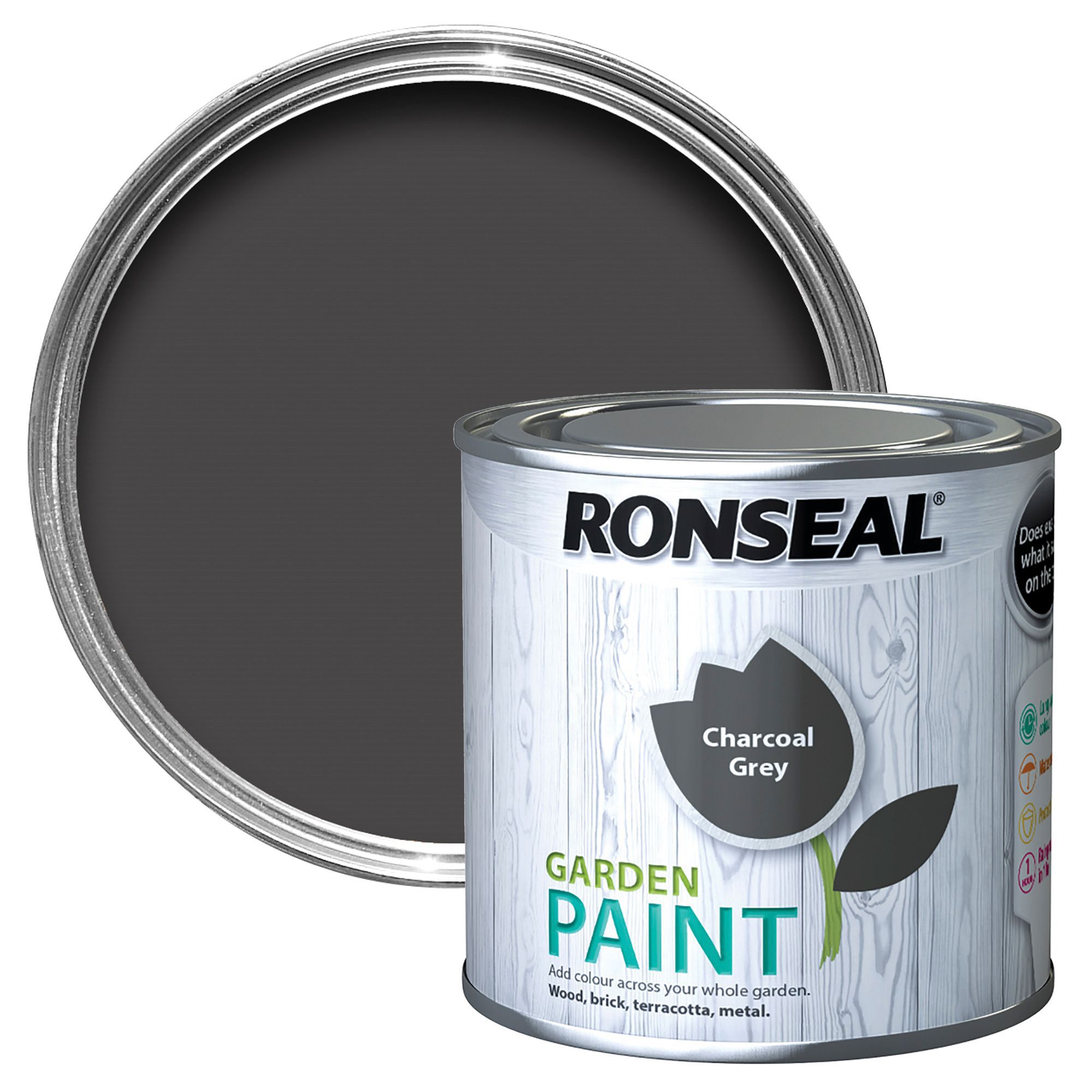 Ronseal Garden Charcoal grey Matt Paint 0.25L | Departments | DIY at B&Q