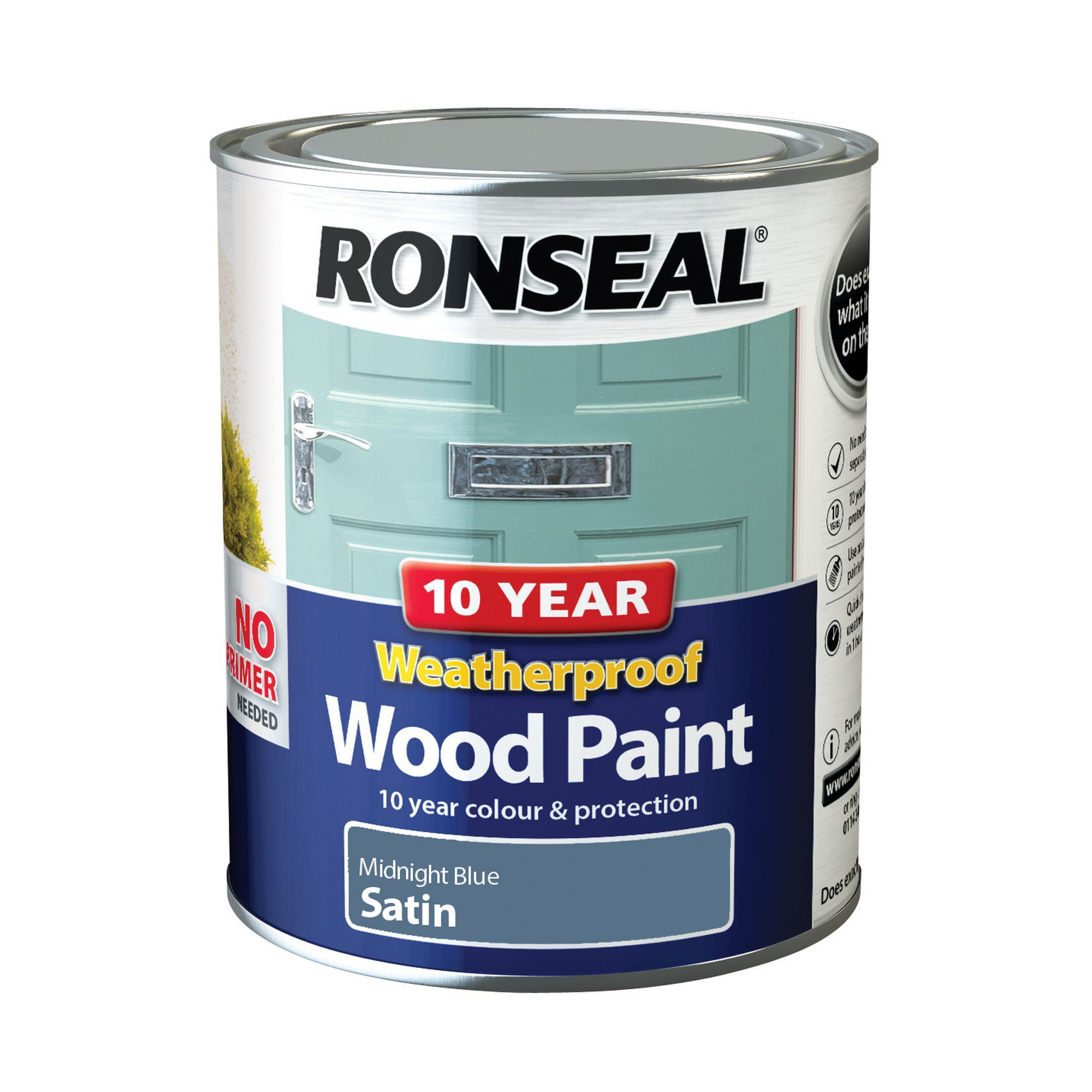 Ronseal External Midnight blue Satin Wood paint 0.75L | Departments