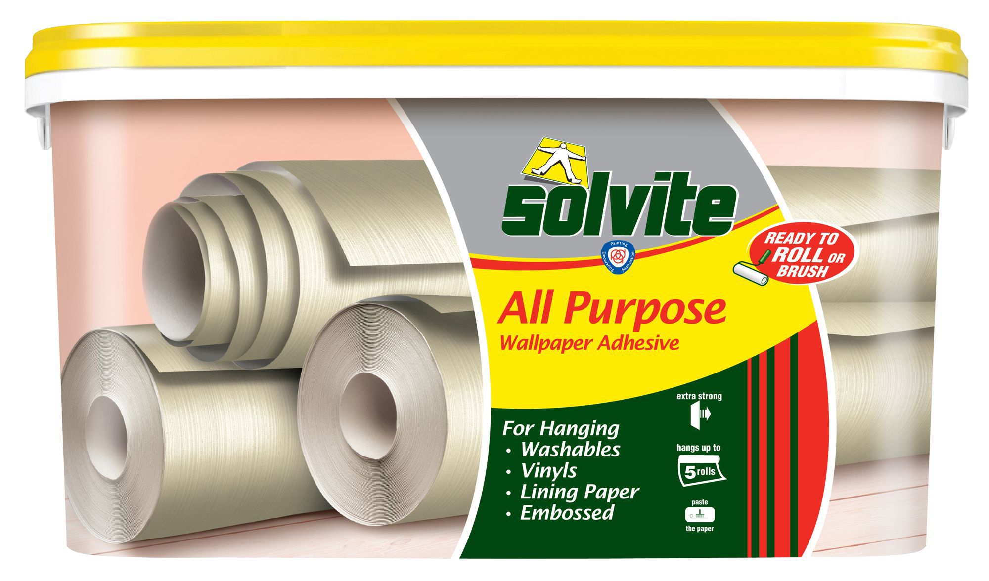 Solvite All Purpose Ready To Roll Wallpaper Adhesive 4.5kg ...