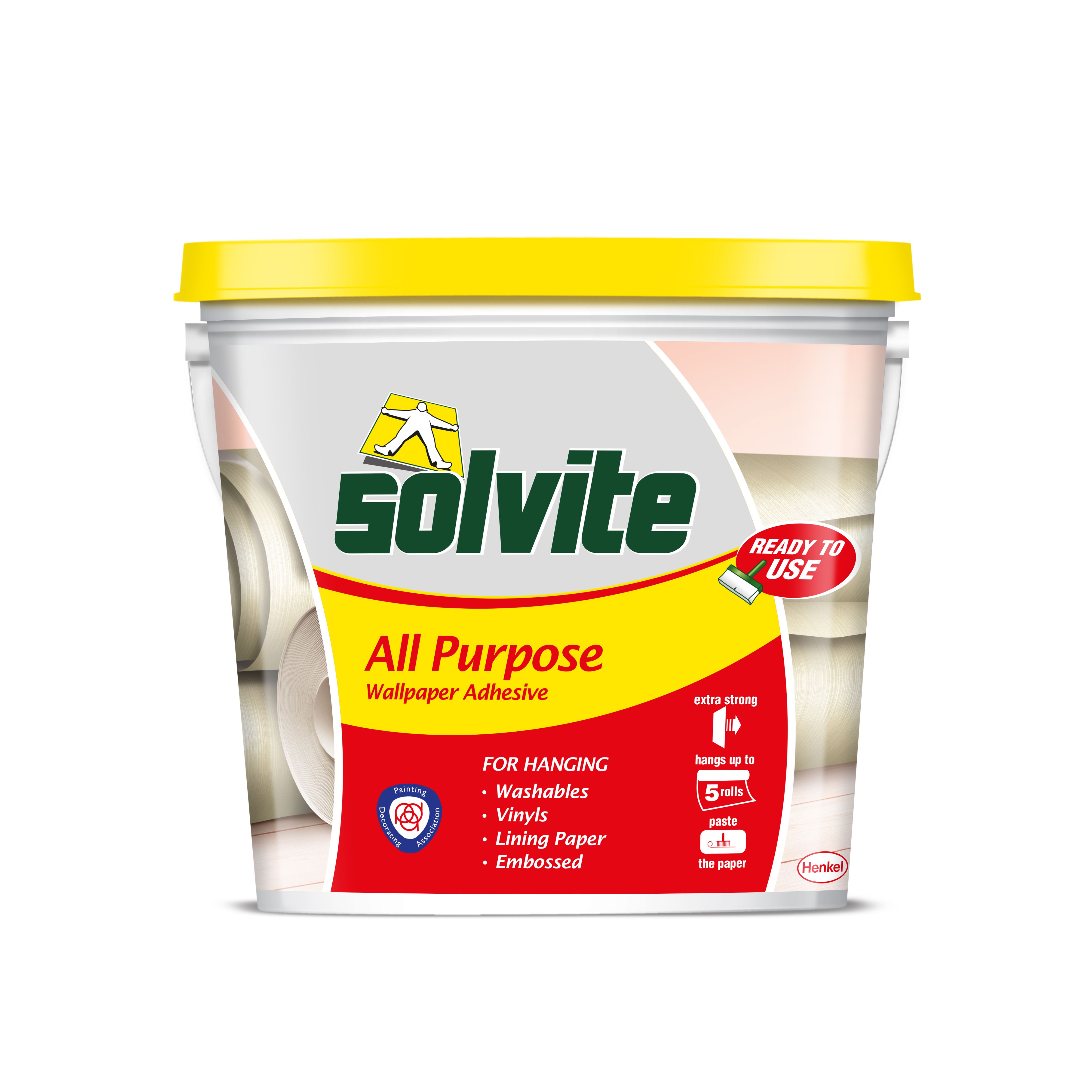 Solvite All purpose Ready for use Wallpaper Adhesive 4.5kg
