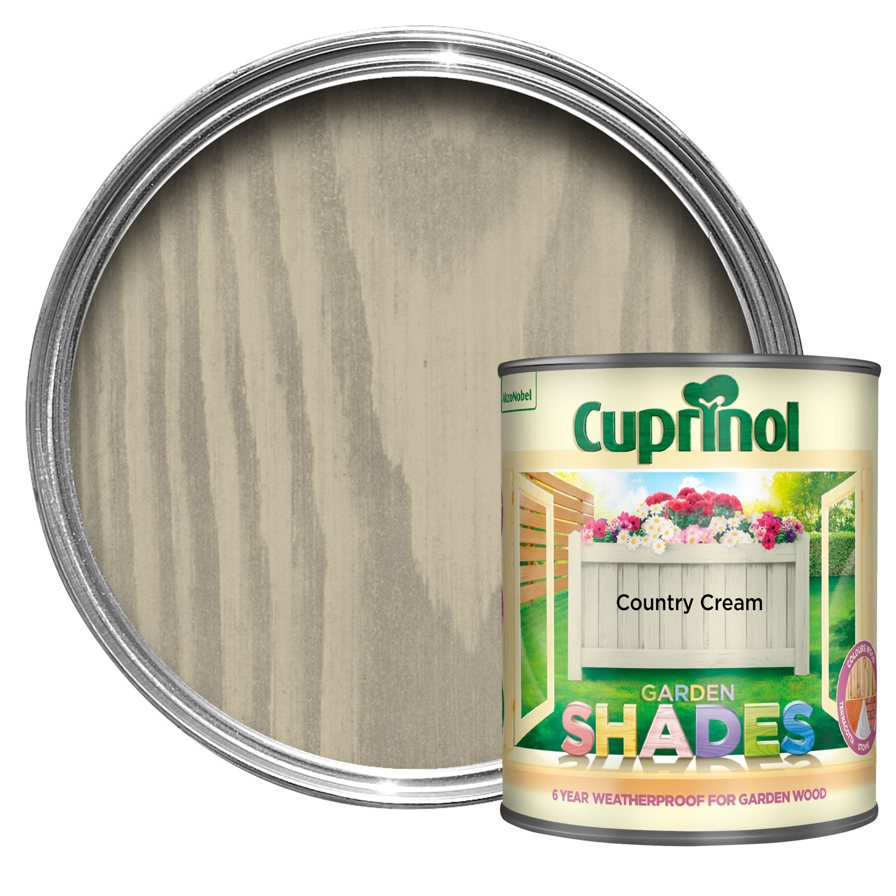 Cuprinol Garden Shades Country cream Matt Wood paint 1L | Departments