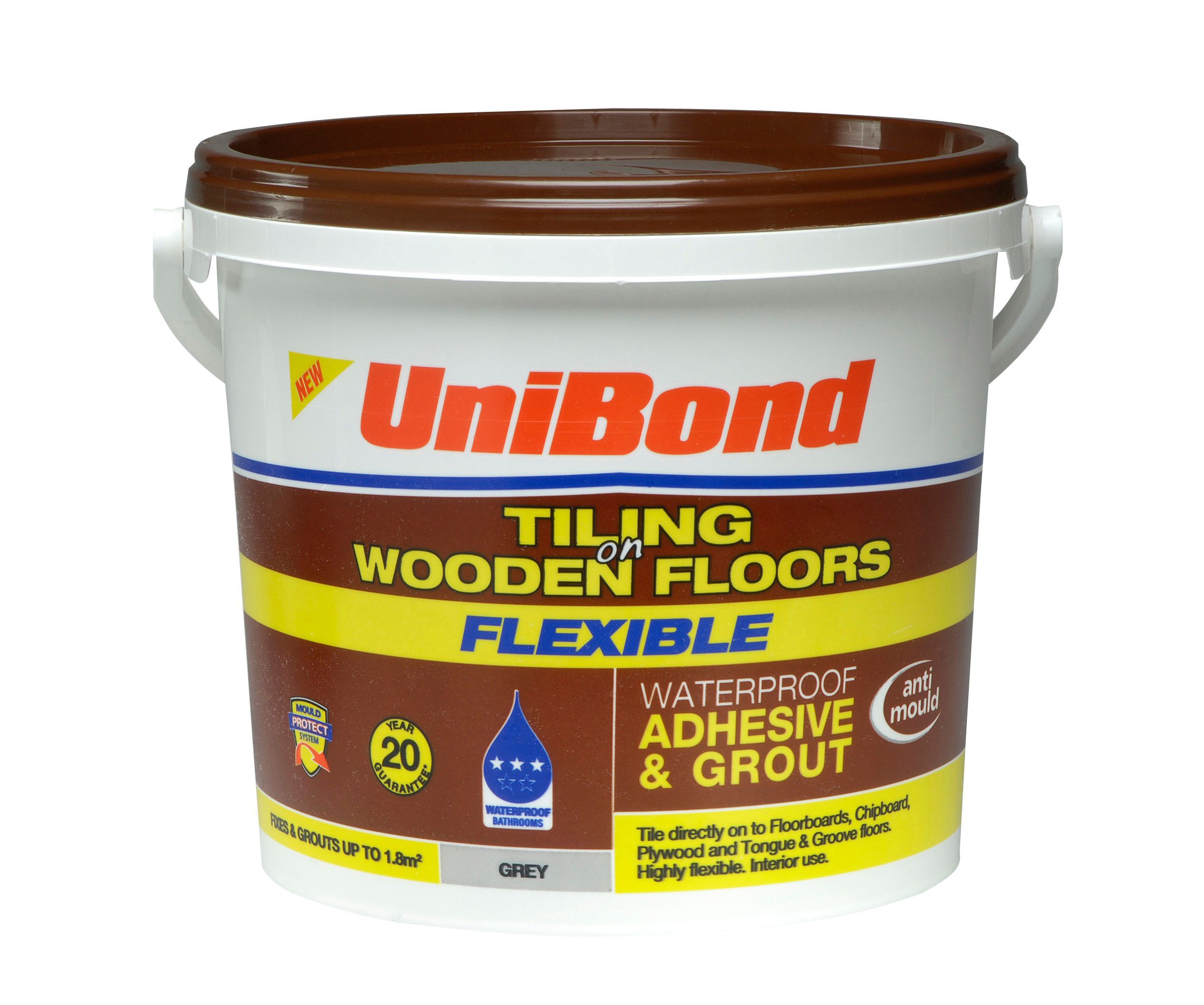 UniBond Ready to use Floor tile adhesive & grout, Grey 7.3kg ...