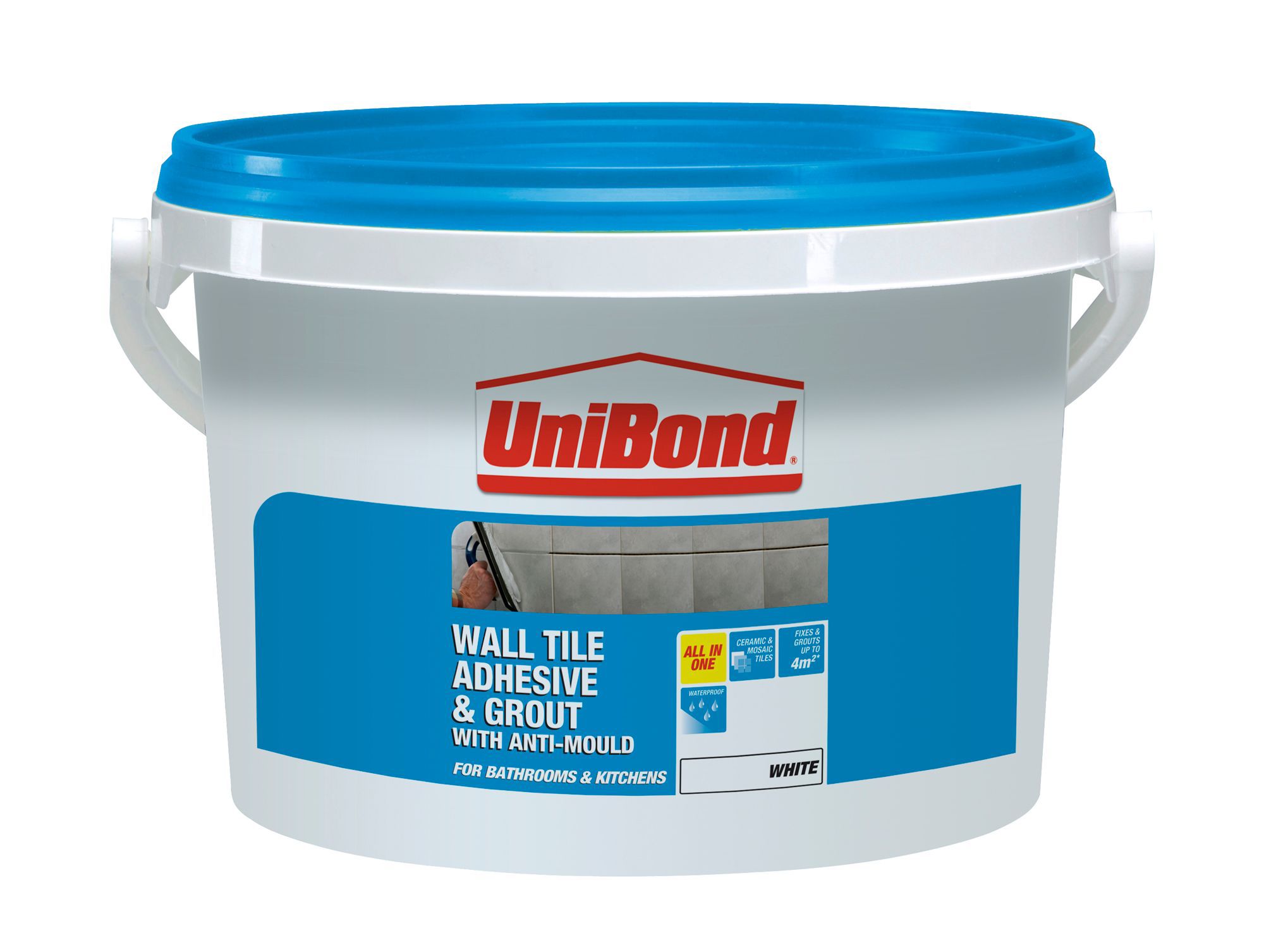 UniBond Ready to use Wall tile adhesive & grout, White 6.4kg Departments DIY at B&Q