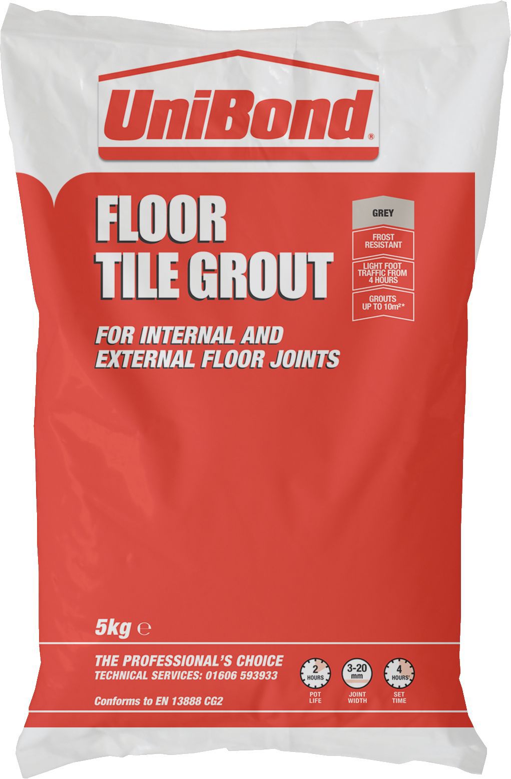 Unibond Rapid Set Grey Grout, 5Kg