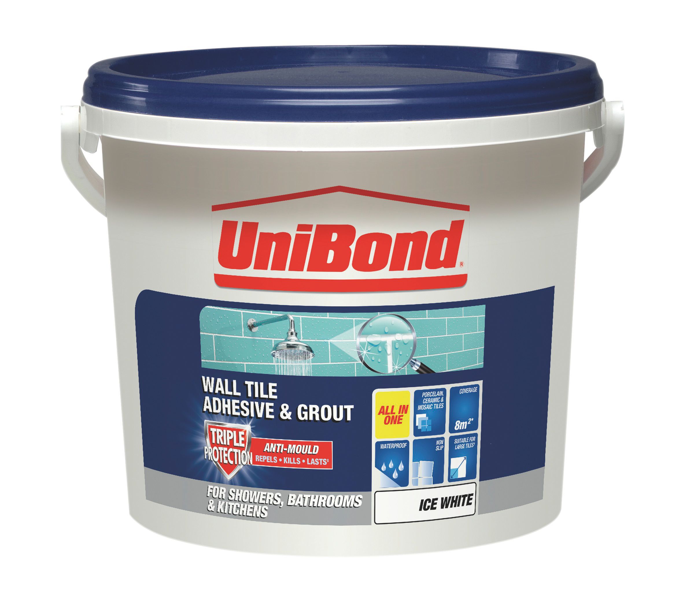 Unibond Ready Mixed Ice White Wall Tile Adhesive Grout 12 8kg Departments Diy At B Q