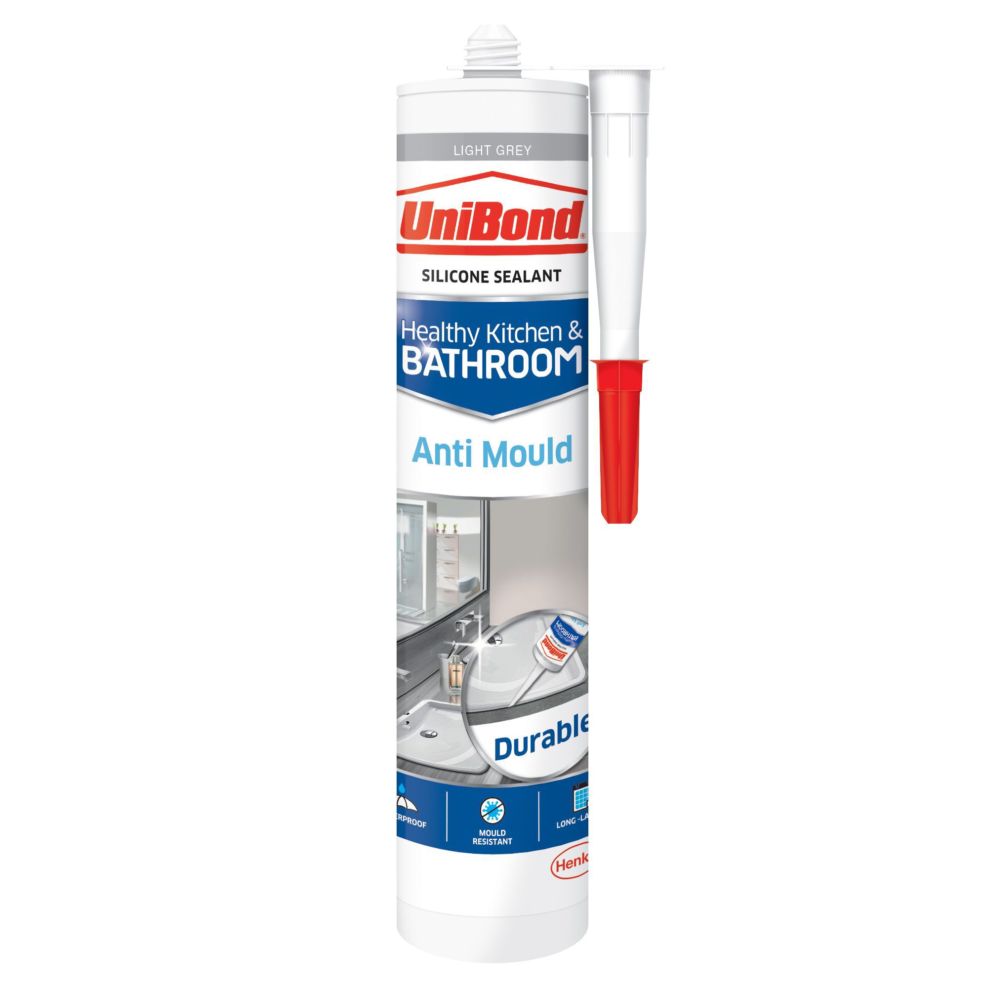 UniBond Anti Mould Light Grey Kitchen & Bathroom Sealant 300 ml