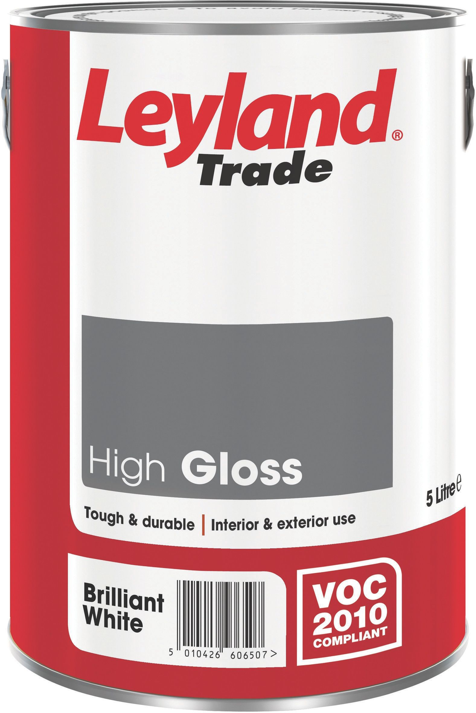 Leyland Trade Pure brilliant white Gloss Metal & wood paint, 5L