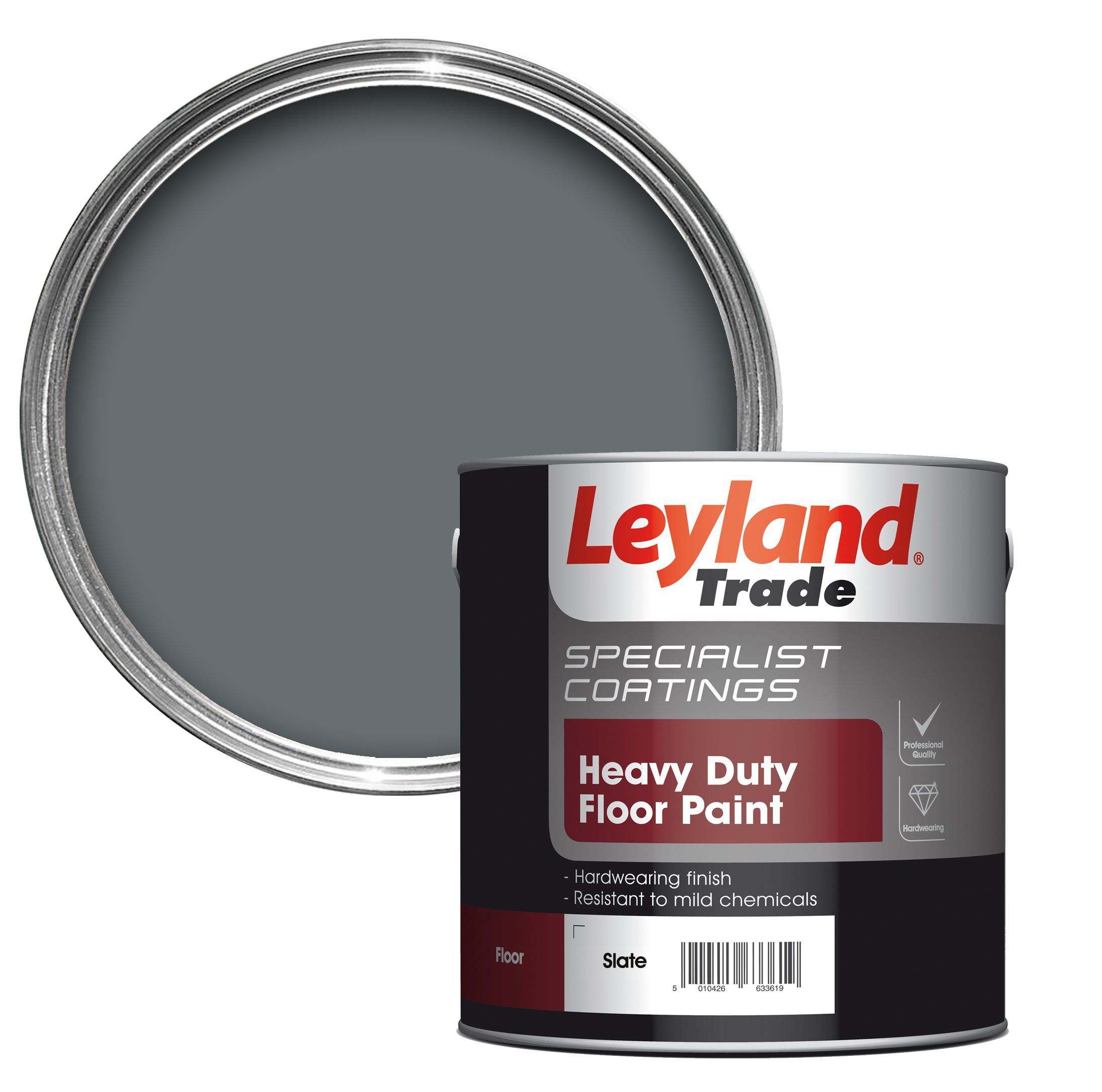 Leyland Trade Heavy duty Slate Satin Floor & tile paint2.5L