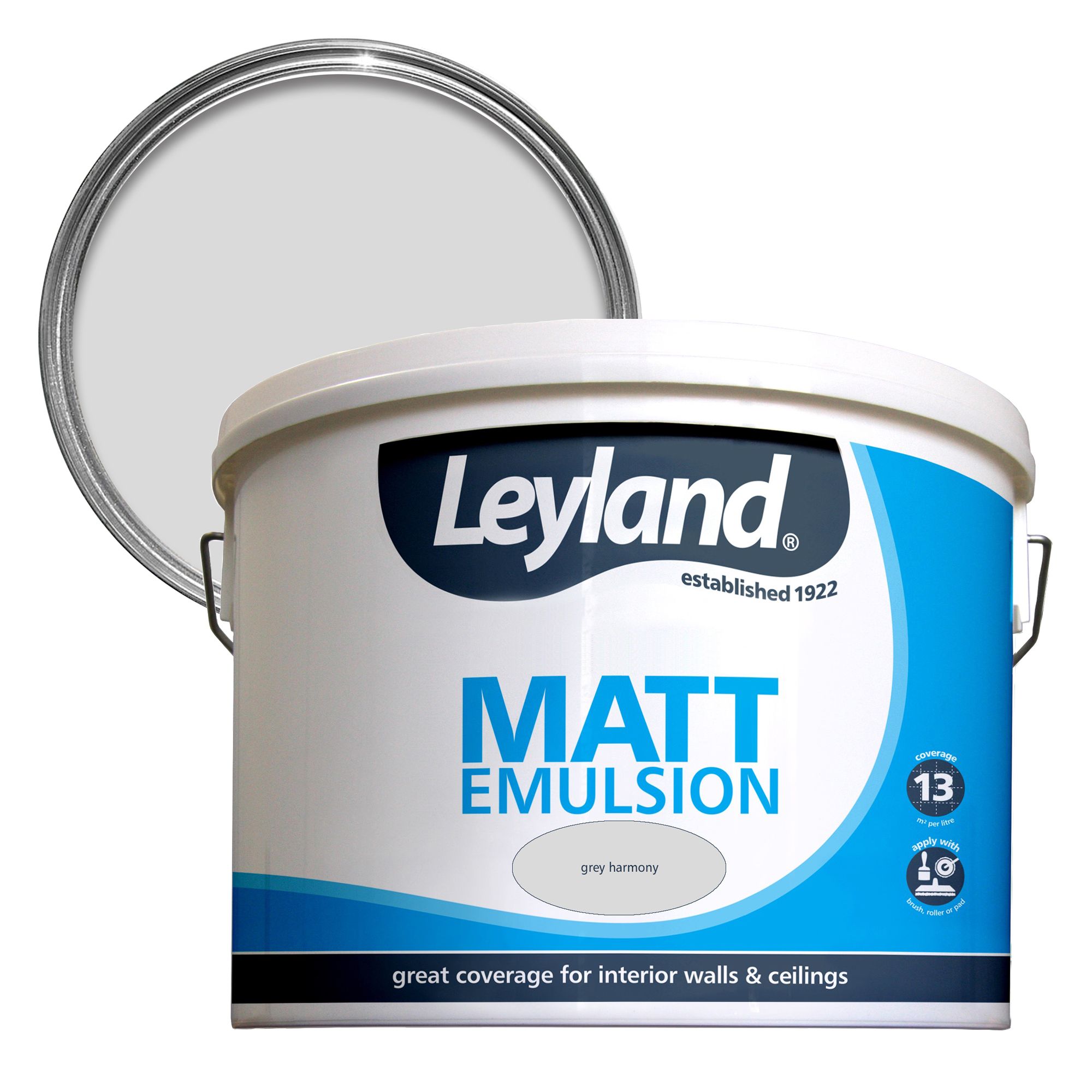 Leyland Grey harmony Matt Emulsion paint 10L Departments DIY at B&Q