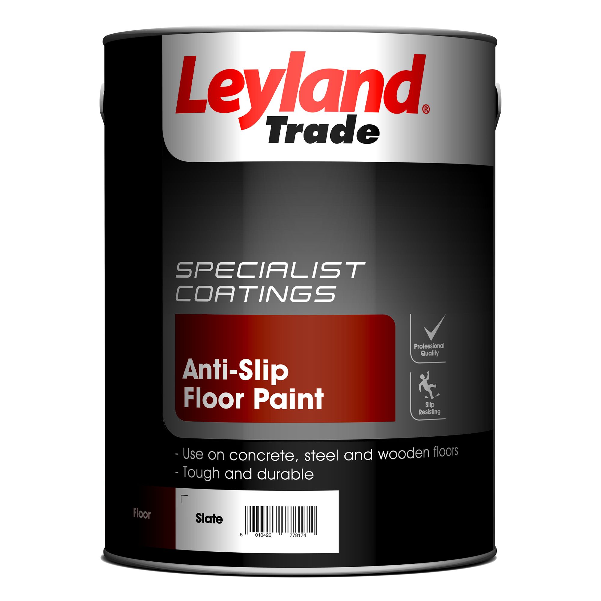 Leyland Trade Slate Semi-gloss Textured Floor Paint 5L | Departments 