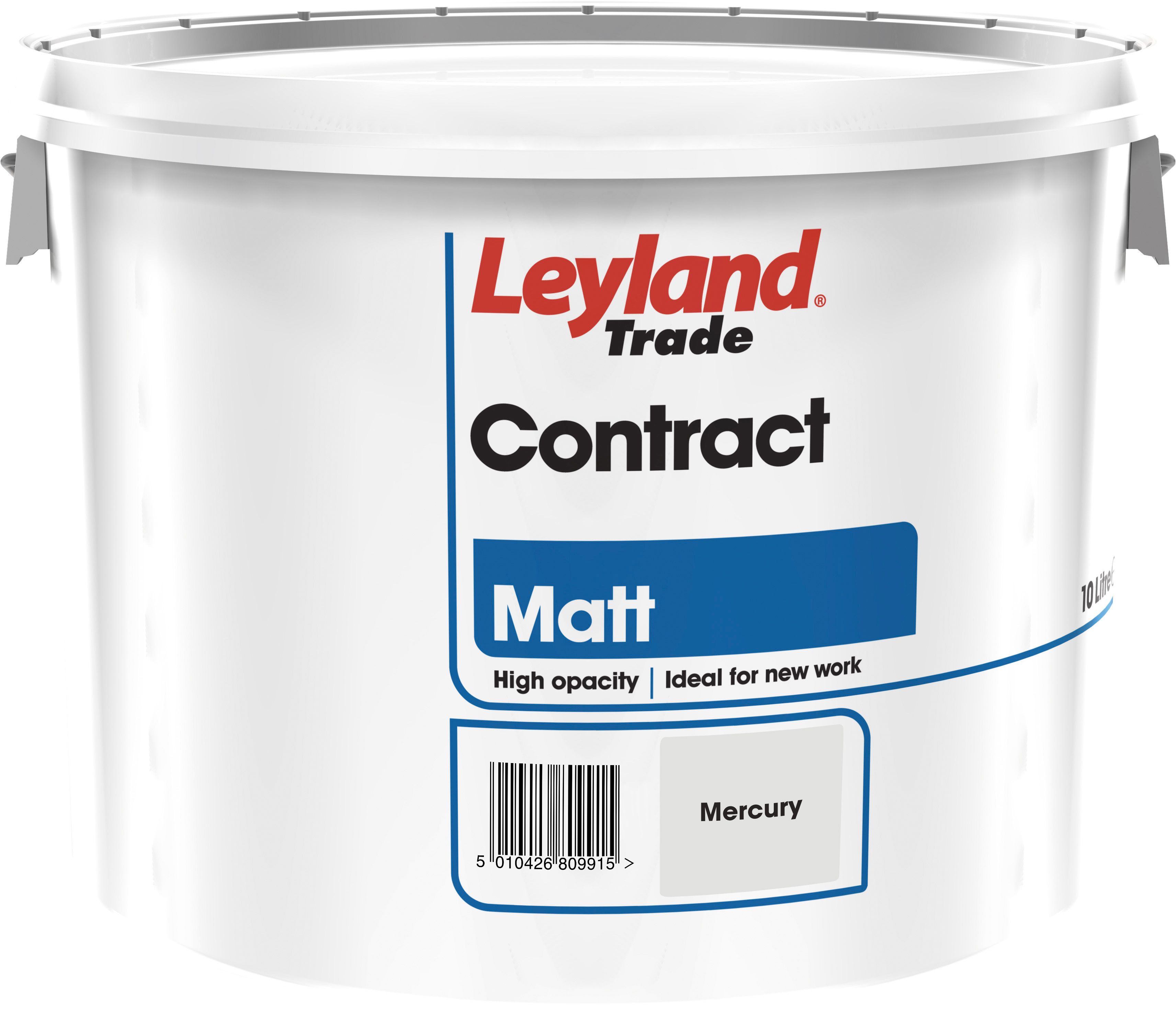 Leyland Trade Contract Mercury Matt Emulsion paint, 10L Departments