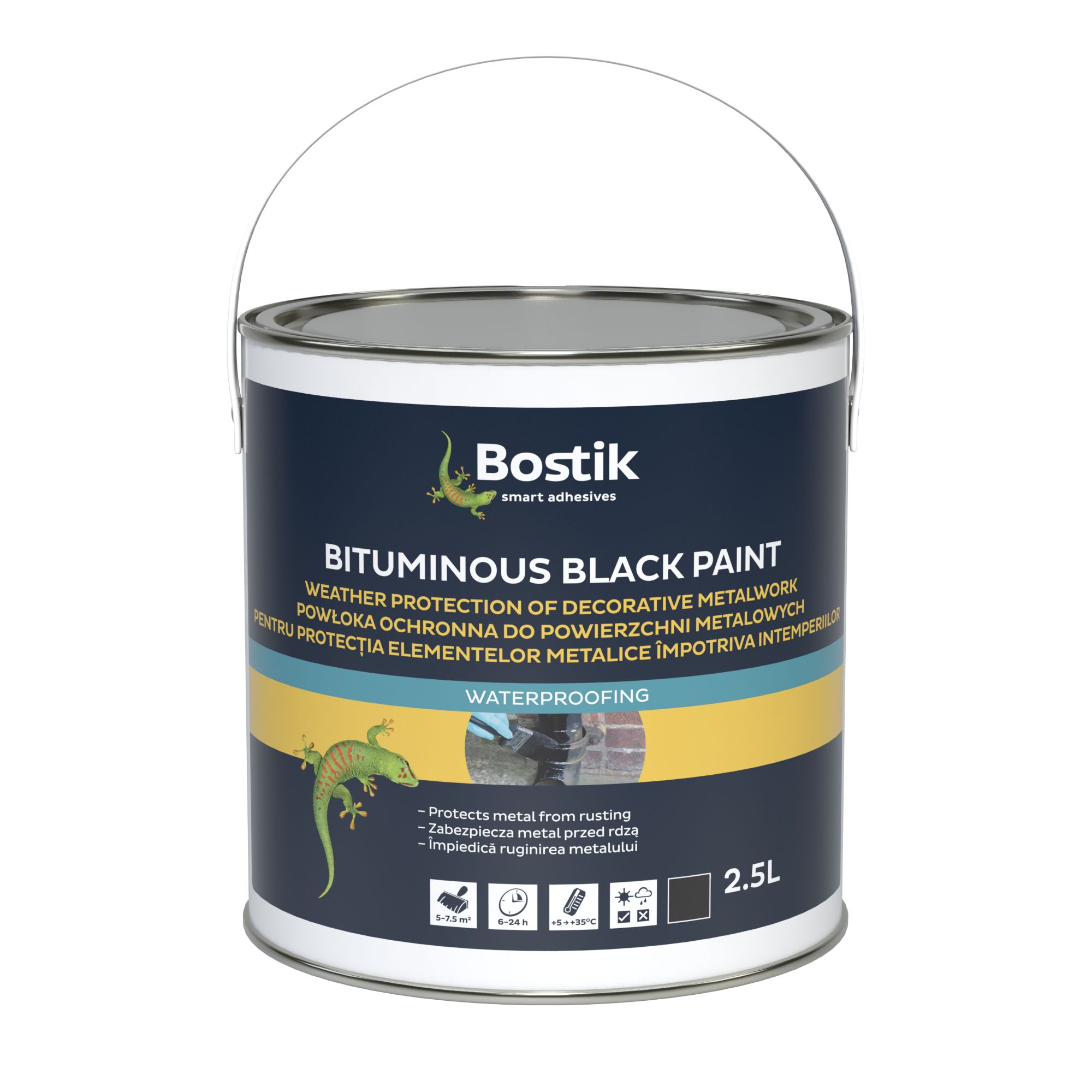 Bostik Black Bituminous paint 2.5L Departments TradePoint