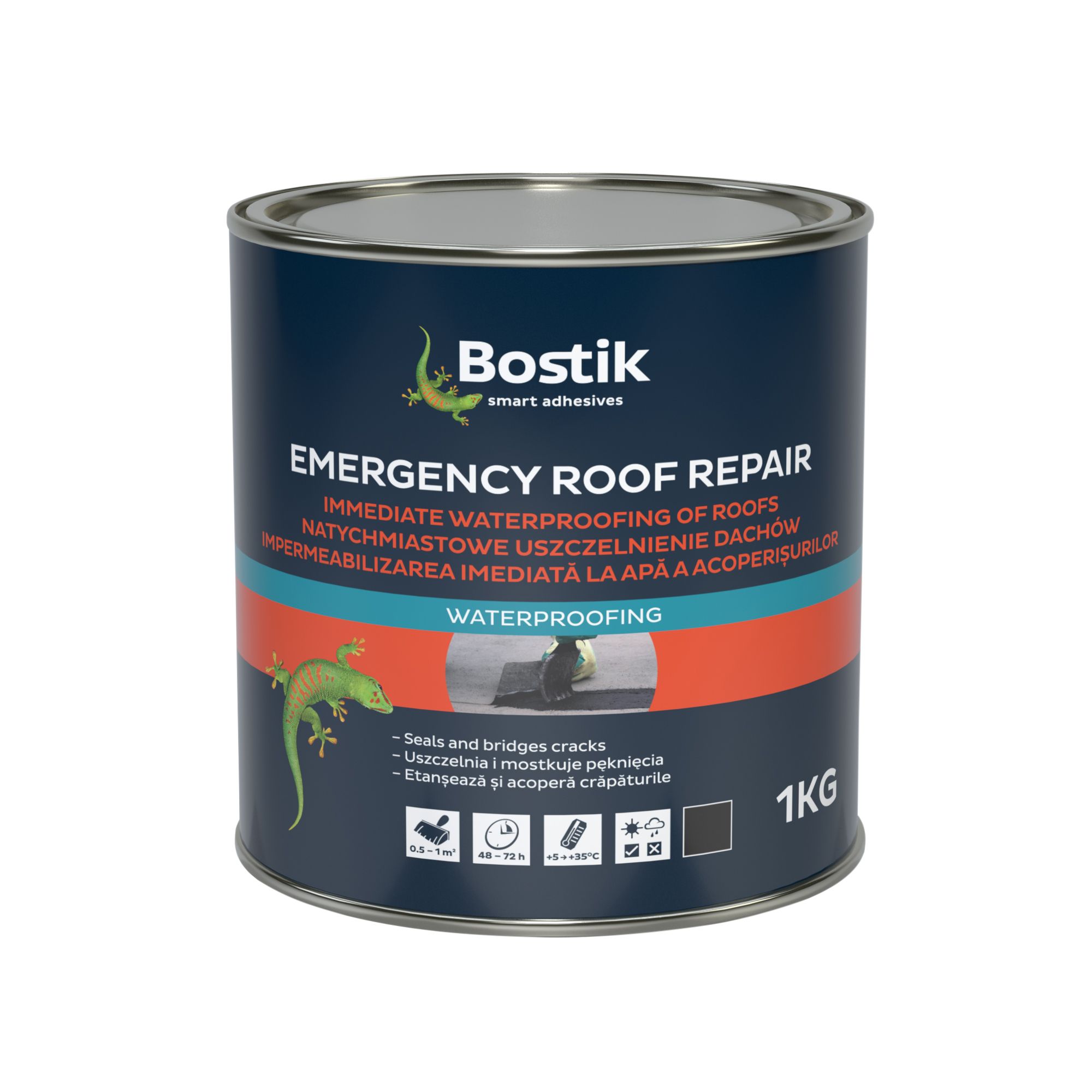 Bostik Black Emergency Roof repair 1L Departments DIY at B&Q