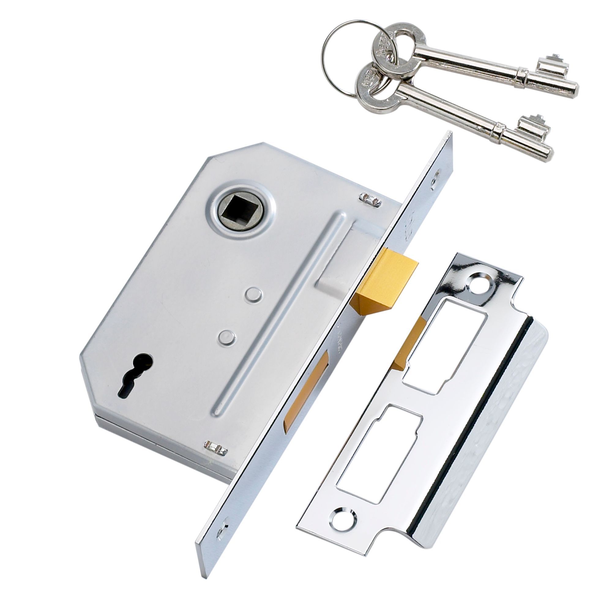 Yale 64mm Chrome Effect 2 Lever Mortice Sashlock Departments DIY at B&Q
