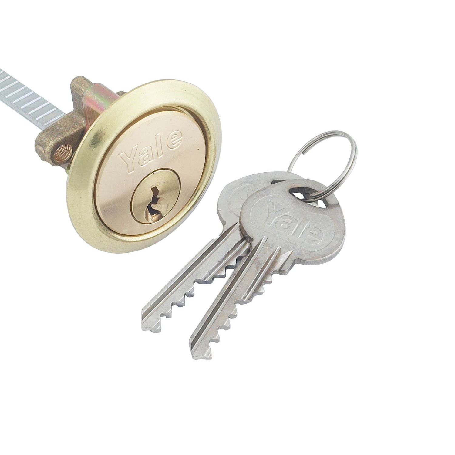 Yale 80mm Brassplated Metal Rim cylinder lock Departments DIY at B&Q