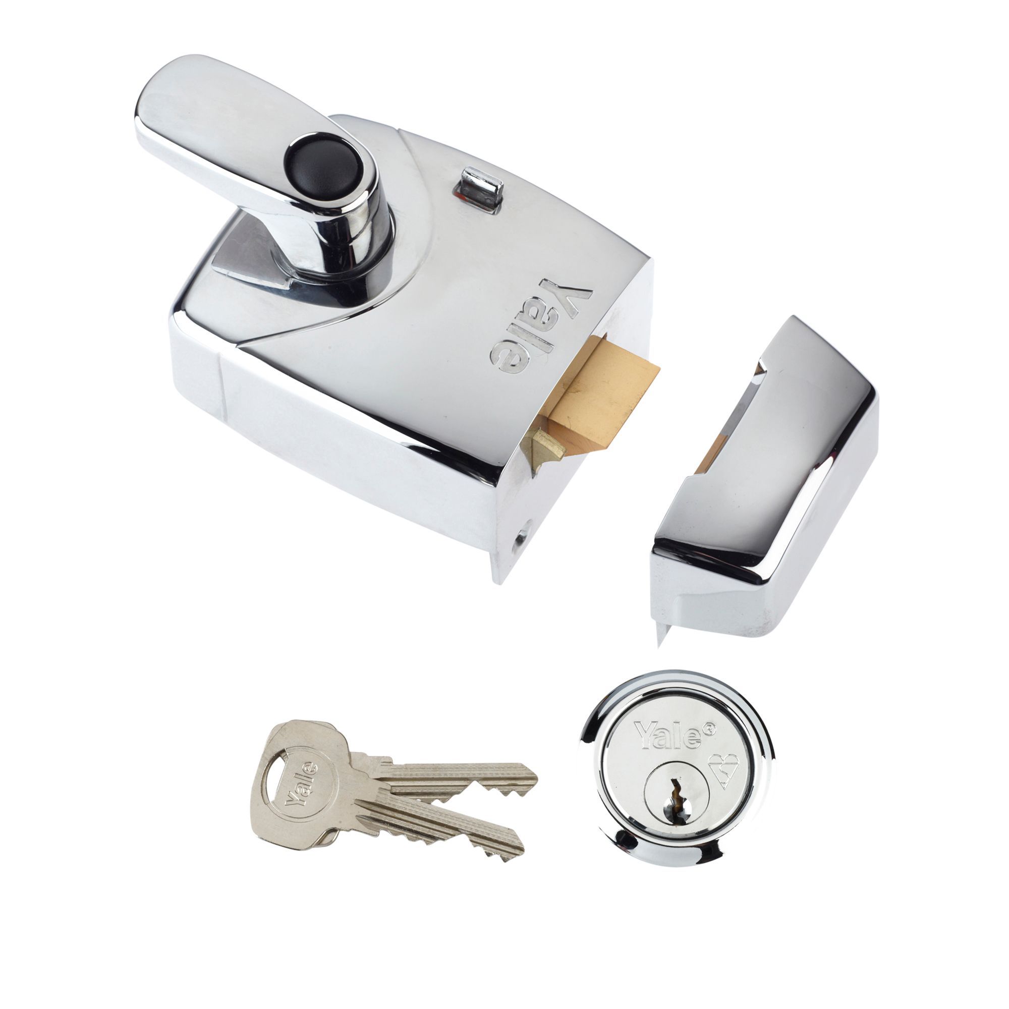 Yale 60mm Chrome Effect Night Latch P-X9-CH-CH-60 | Departments | DIY ...