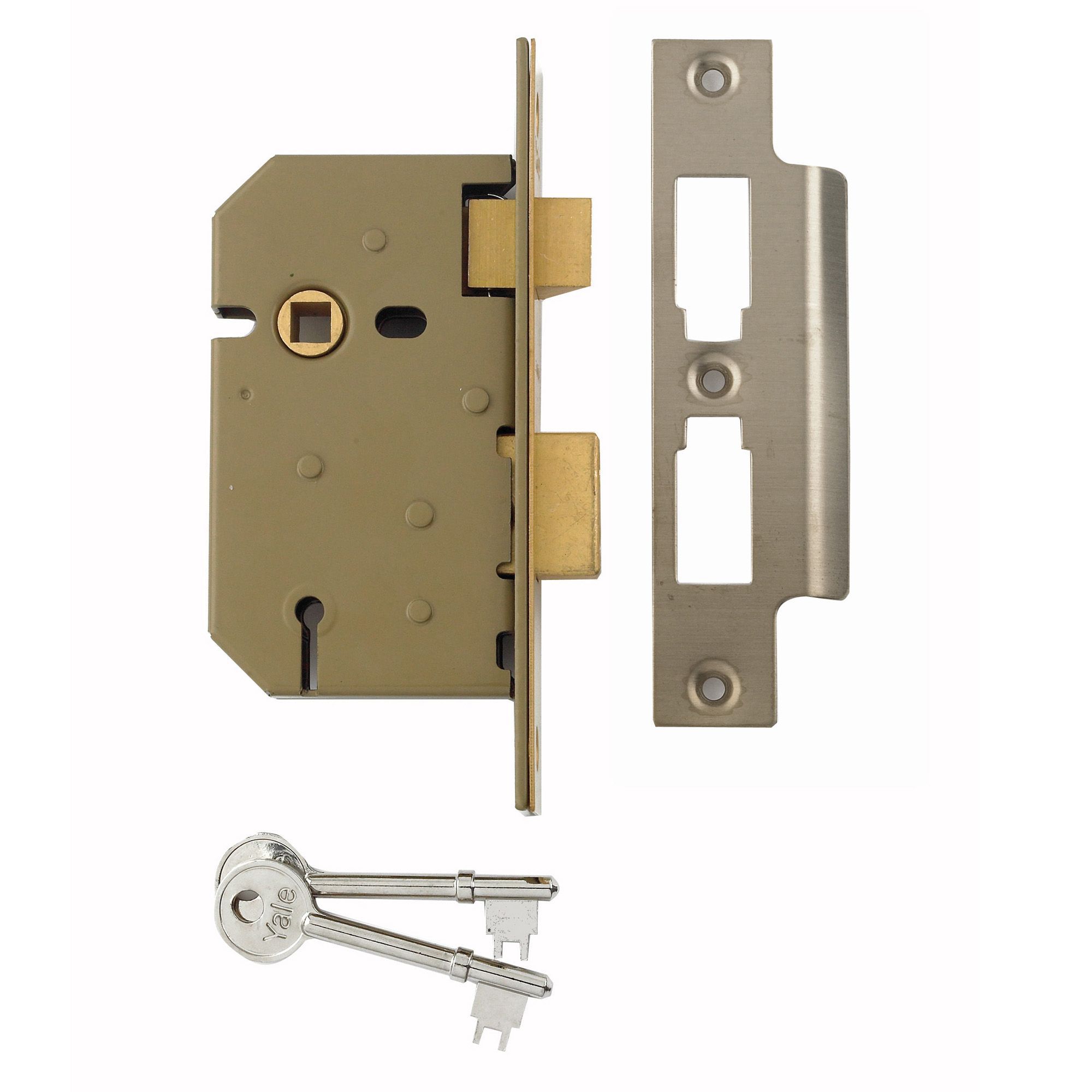 Yale 64mm Chrome effect 3 Lever Mortice sashlock Departments DIY at B&Q