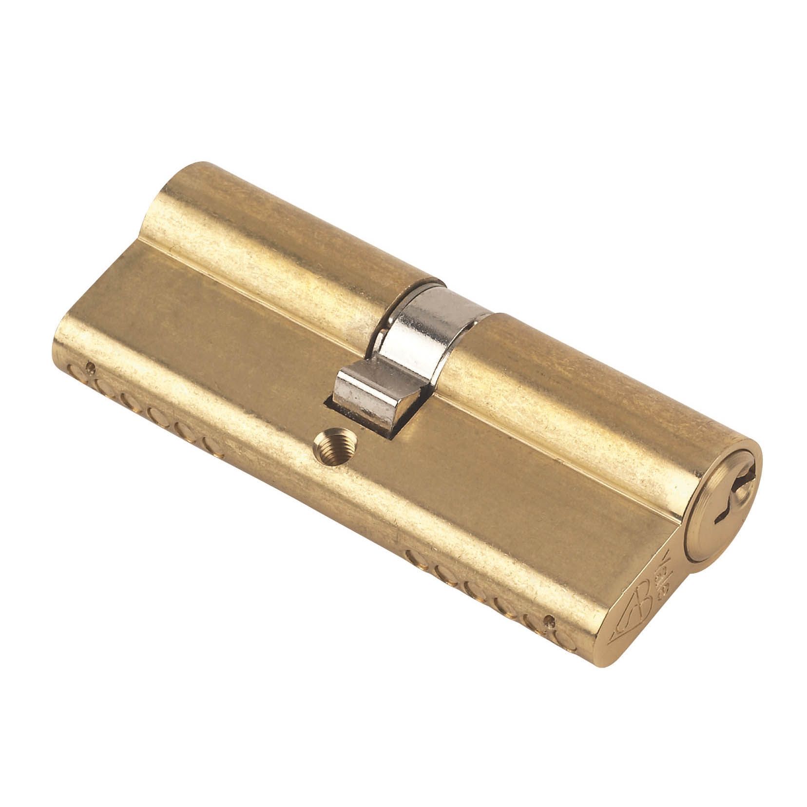 Yale 80mm Brass Euro Cylinder Lock Departments DIY at B&Q