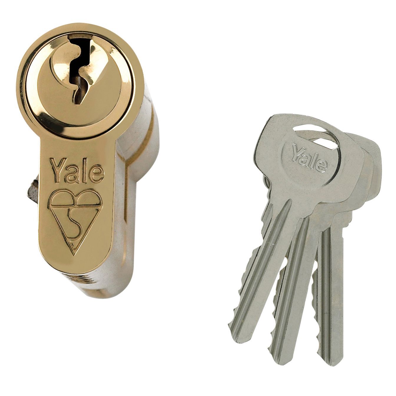 Yale 100mm Brass-Plated Euro Cylinder Lock | Departments ...
