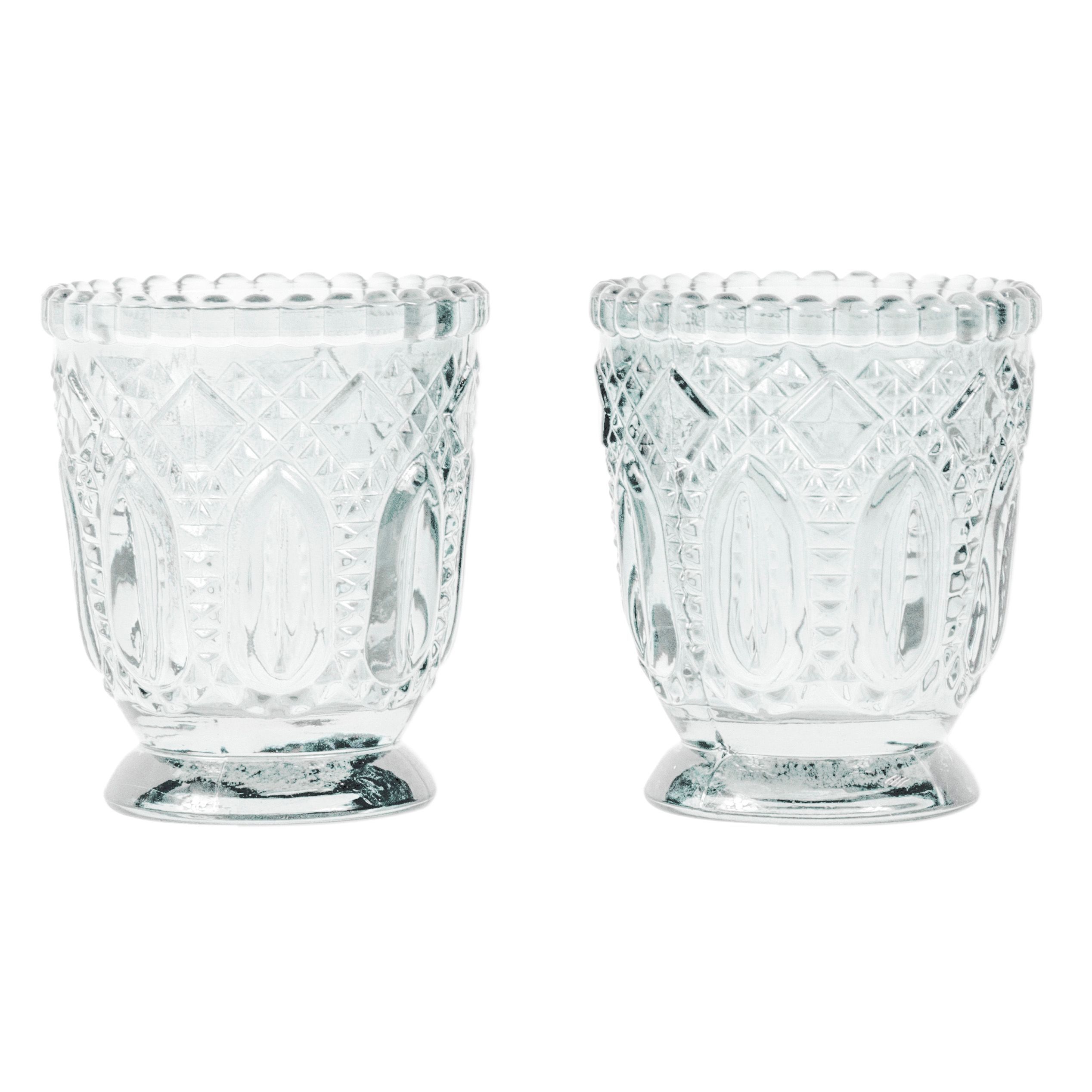 Clear Heritage Glass Tealight Candle Holder Departments DIY at B&Q