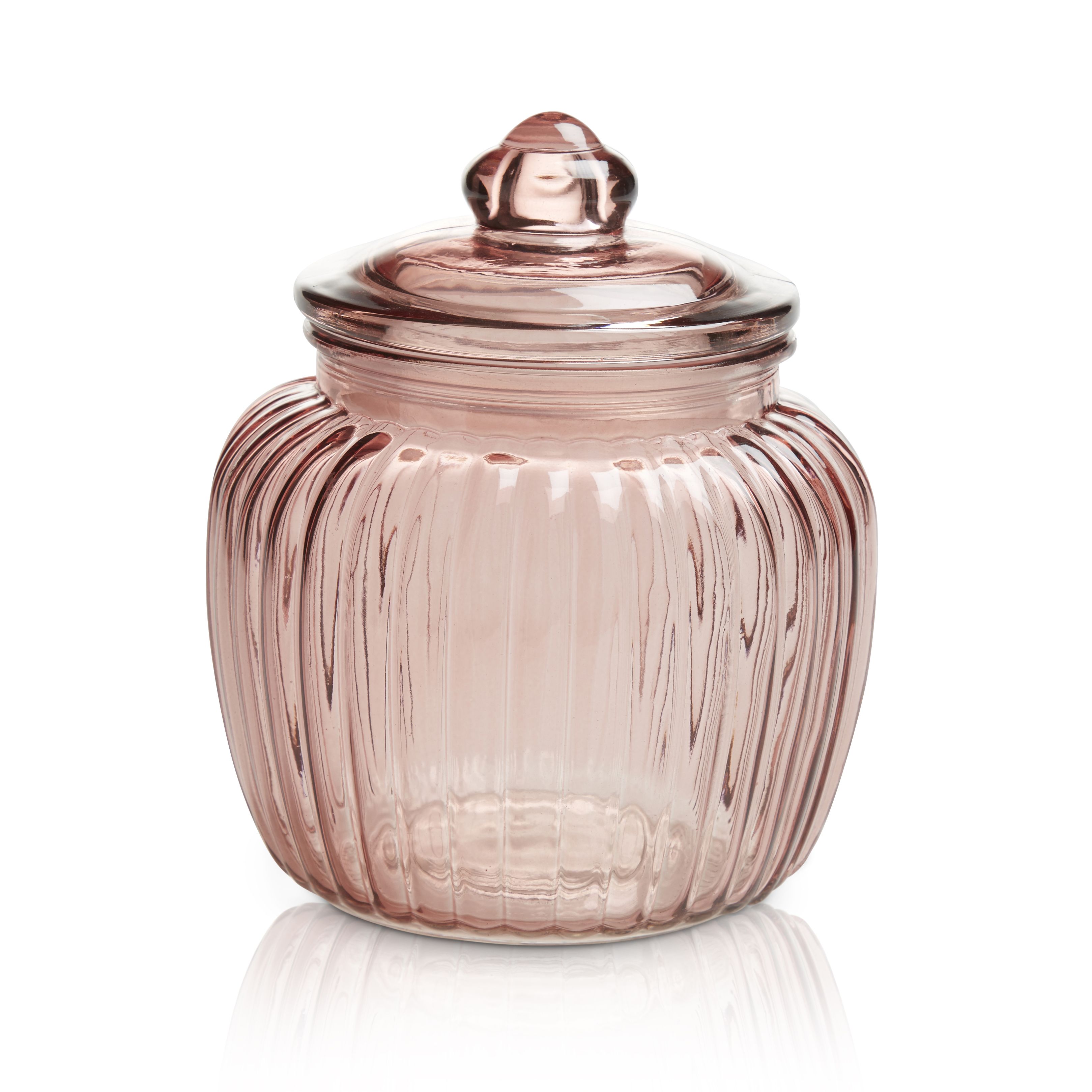 Pink Ornate Glass Jar, Medium Departments DIY at B&Q
