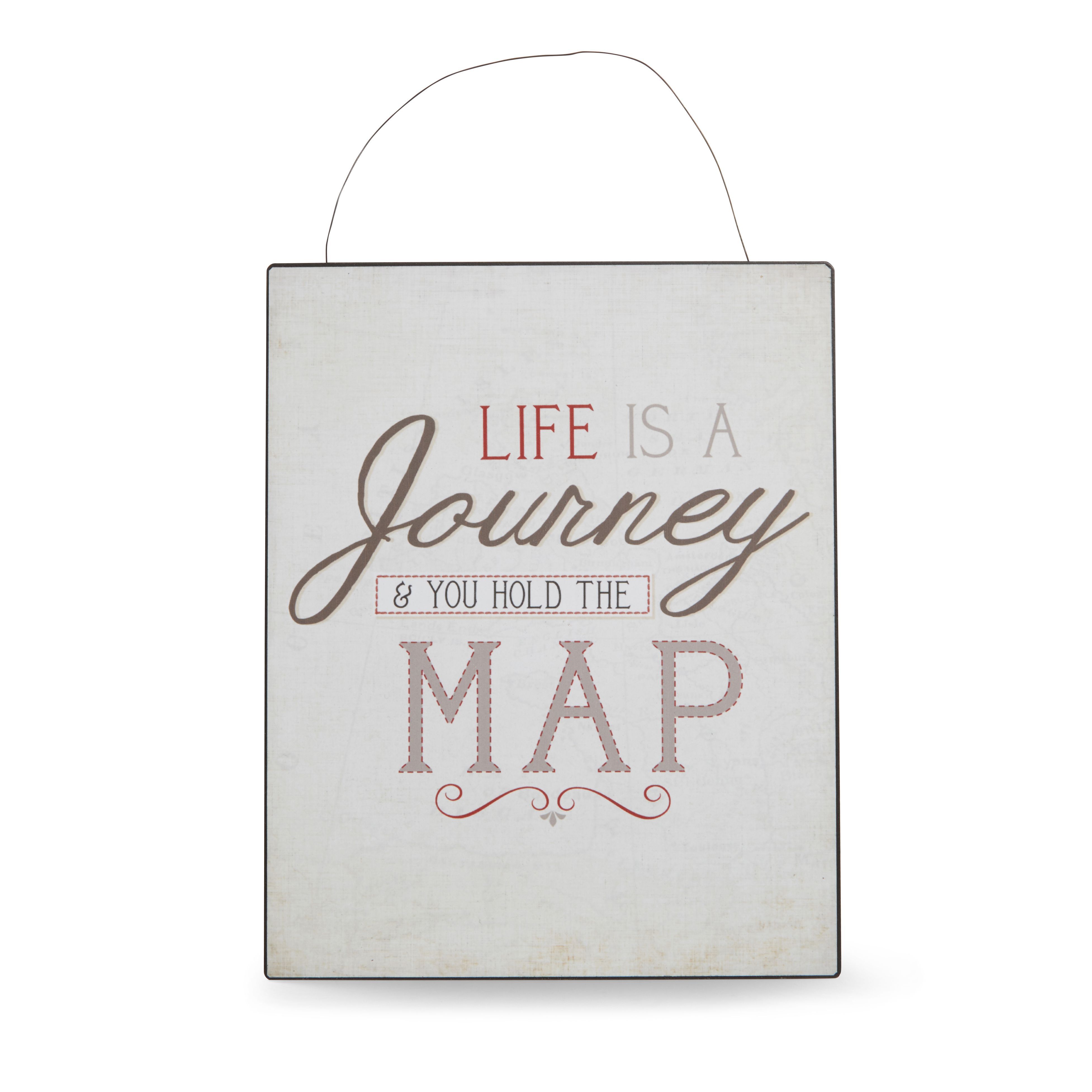 'Life Is A Journey' Multicolour Plaque (W)200mm (H)250mm | Departments ...