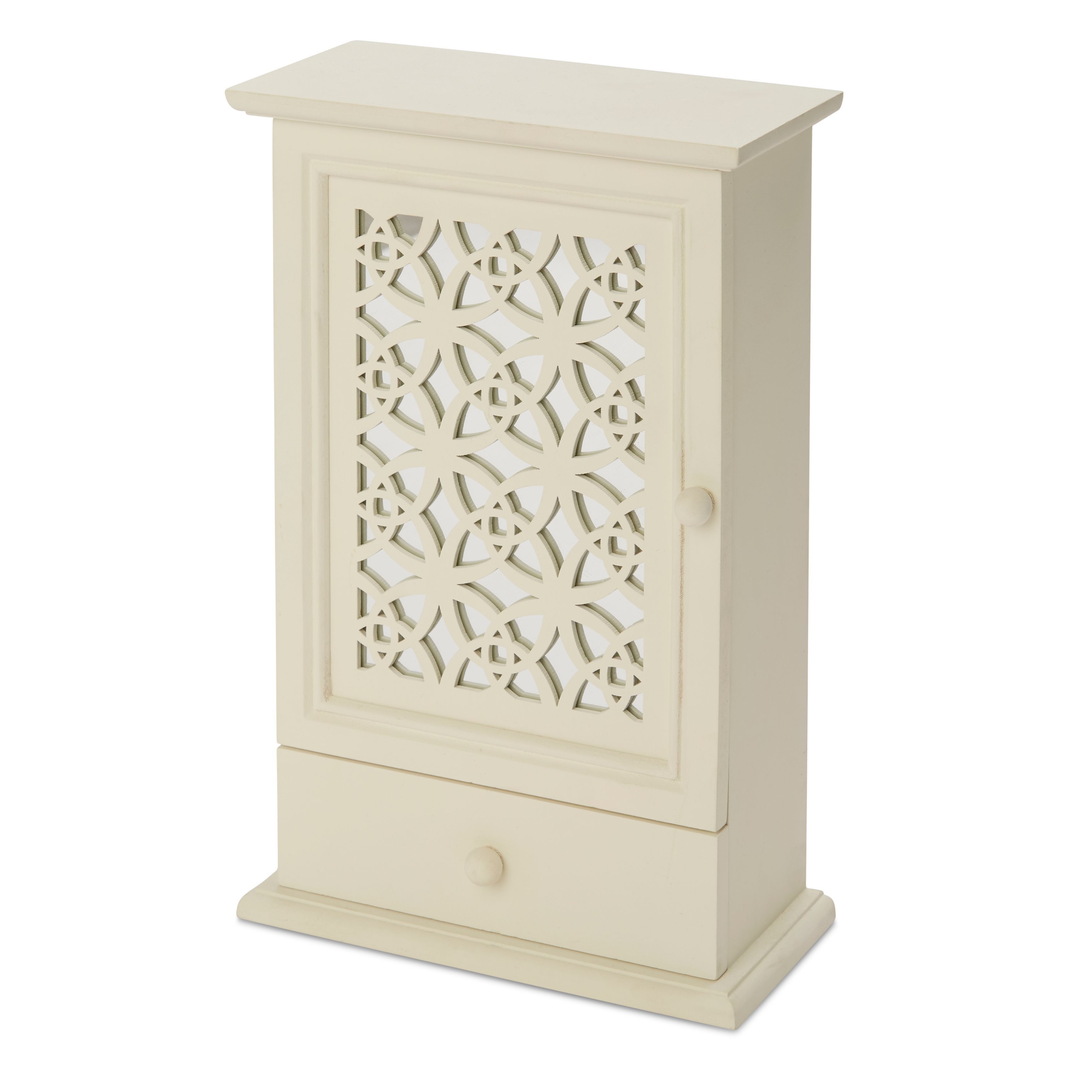 Cut Out Detail Wood Key Box Cream Departments Diy At B Q