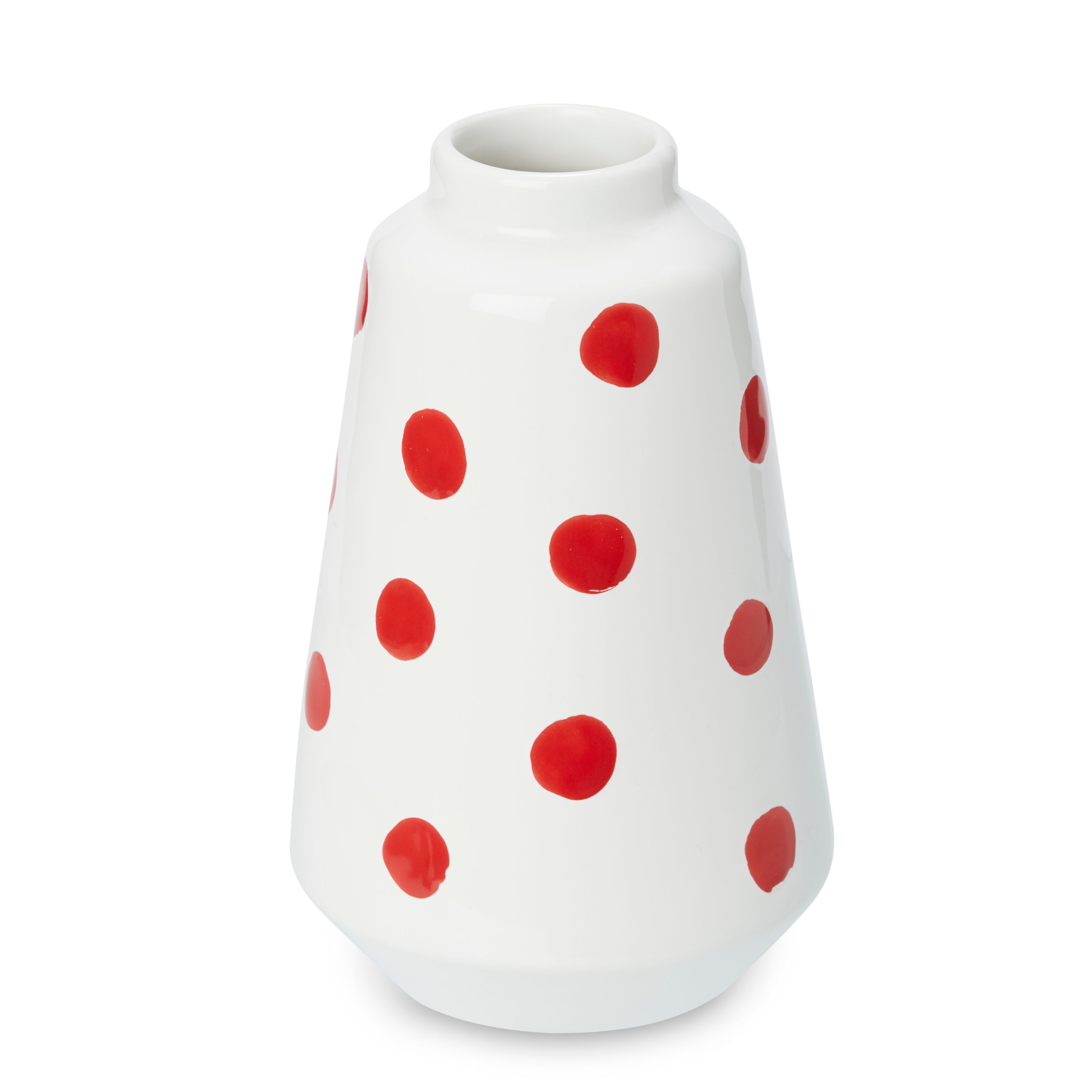 Red & white Polka dot Dolomite Vase, Small | Departments | DIY at B&Q