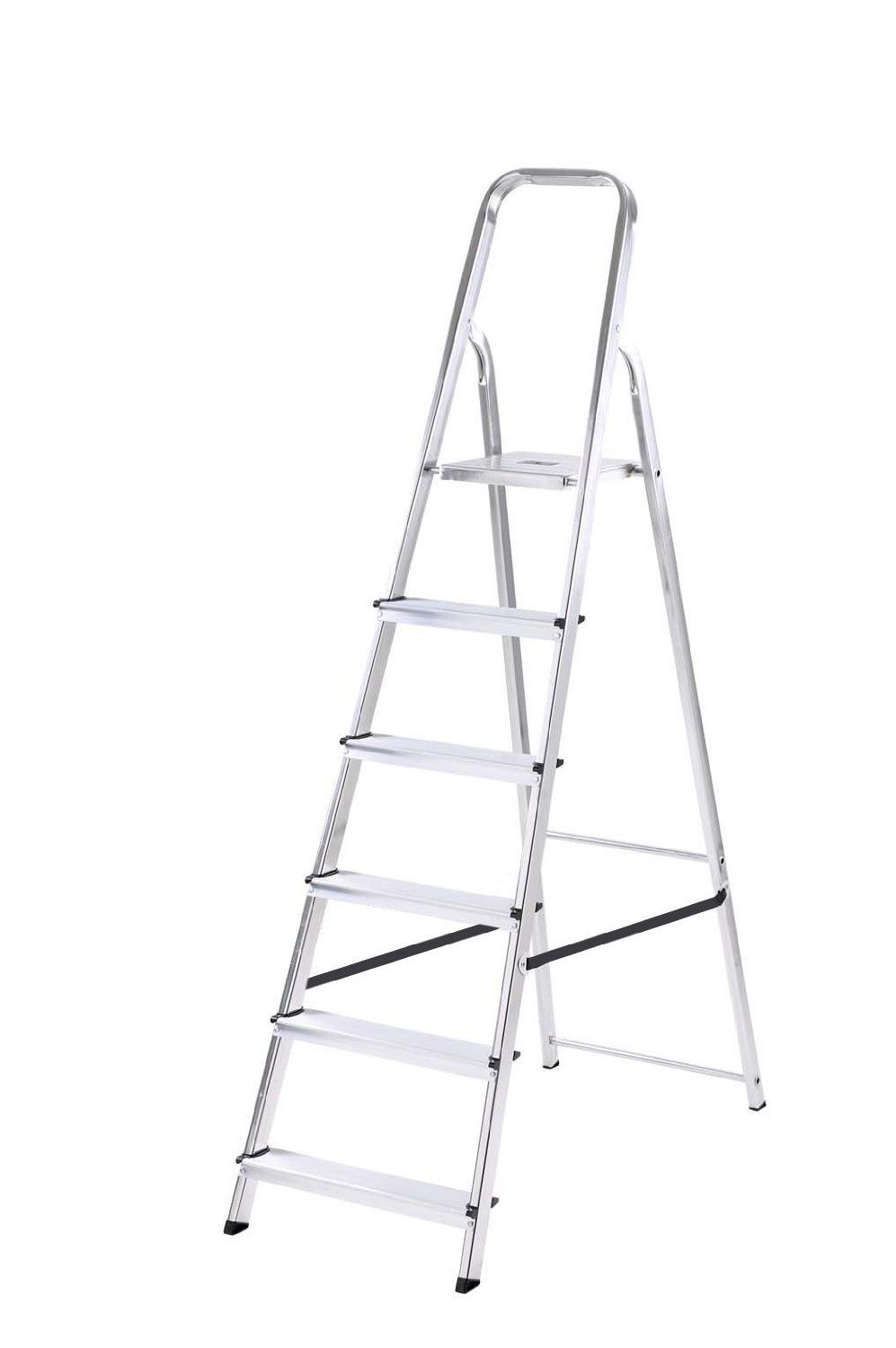 Abru 6 Tread Aluminium Step Ladder Departments DIY at B&Q