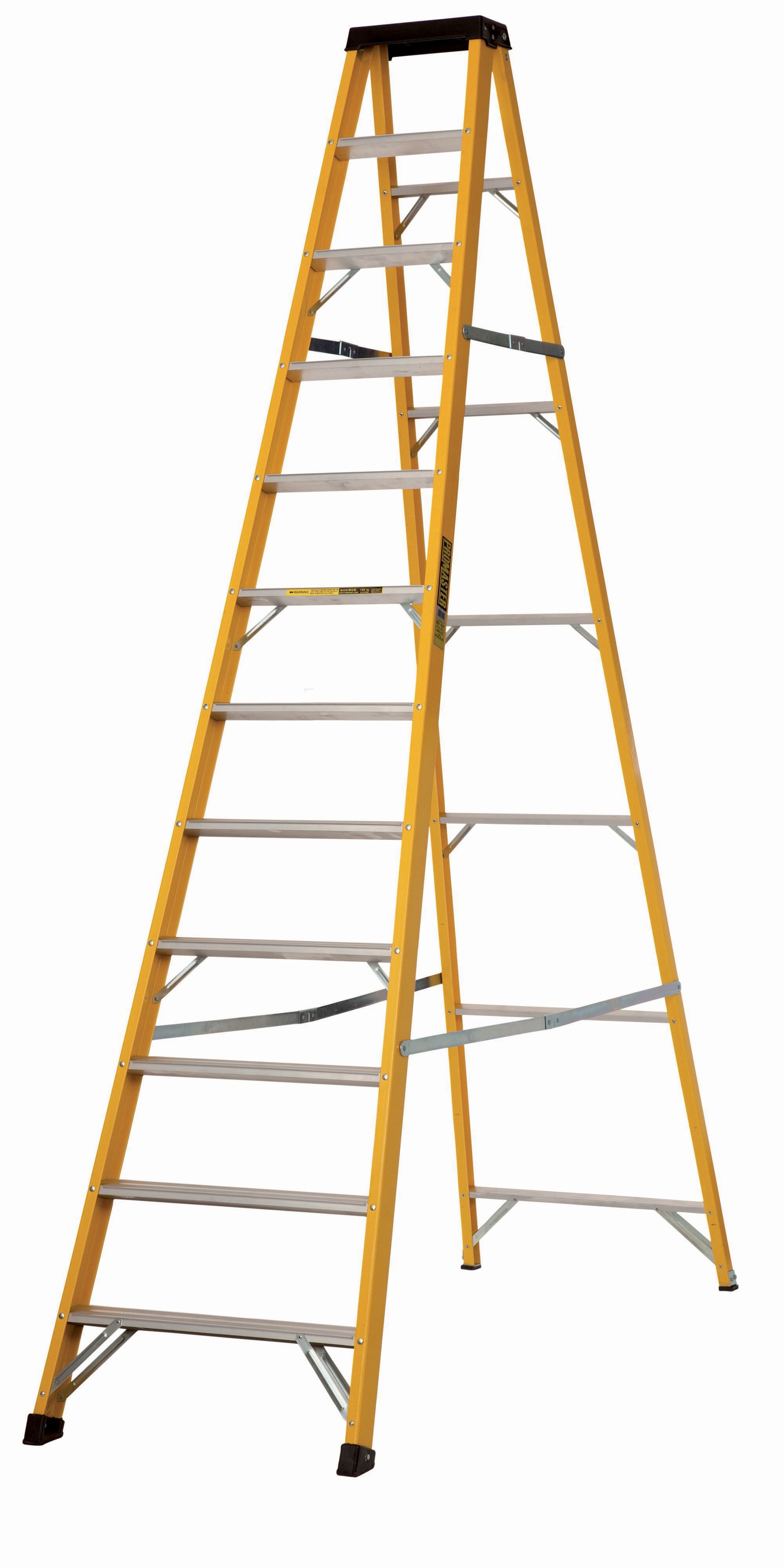 Abru 12 Tread Fibreglass Step Ladder, 2.8m | Departments | DIY At B&Q