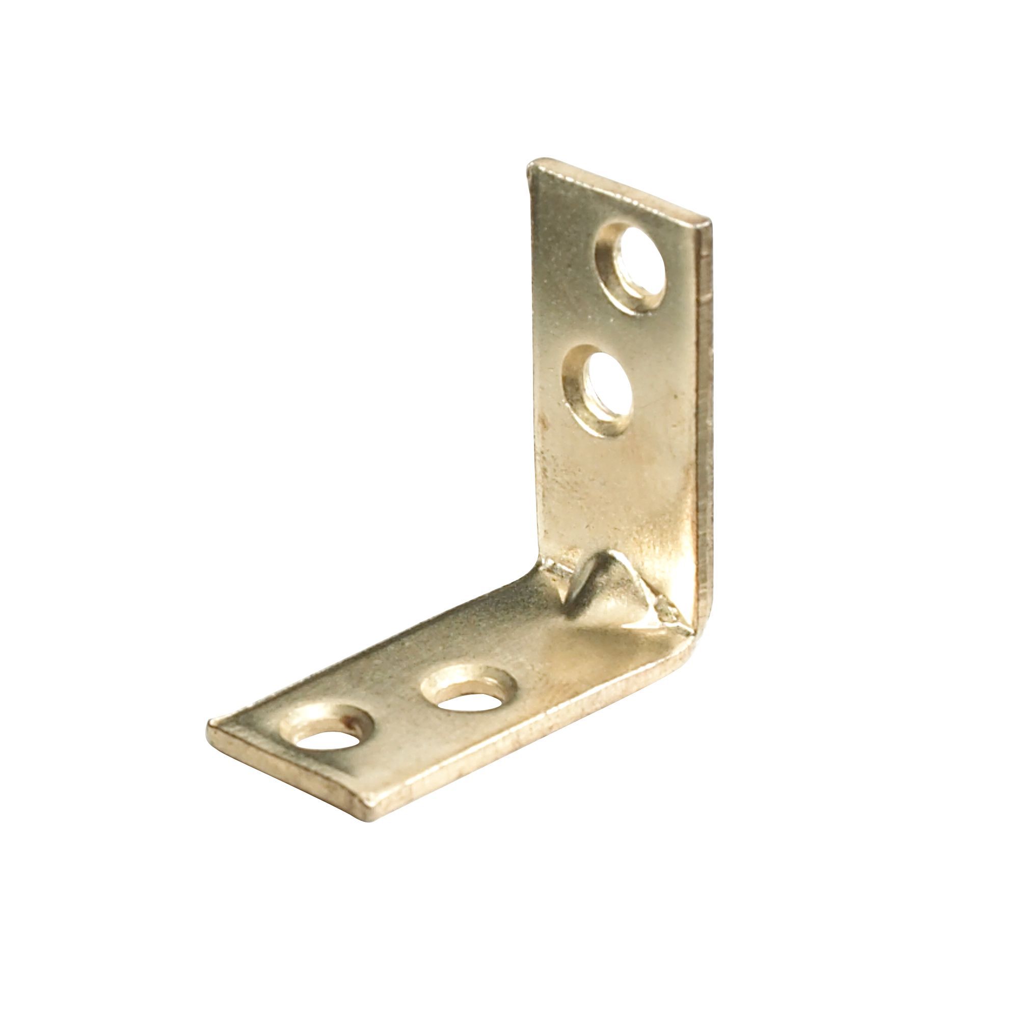 Abru Brass effect Powdercoated Steel Light duty Angle bracket (L)30mm