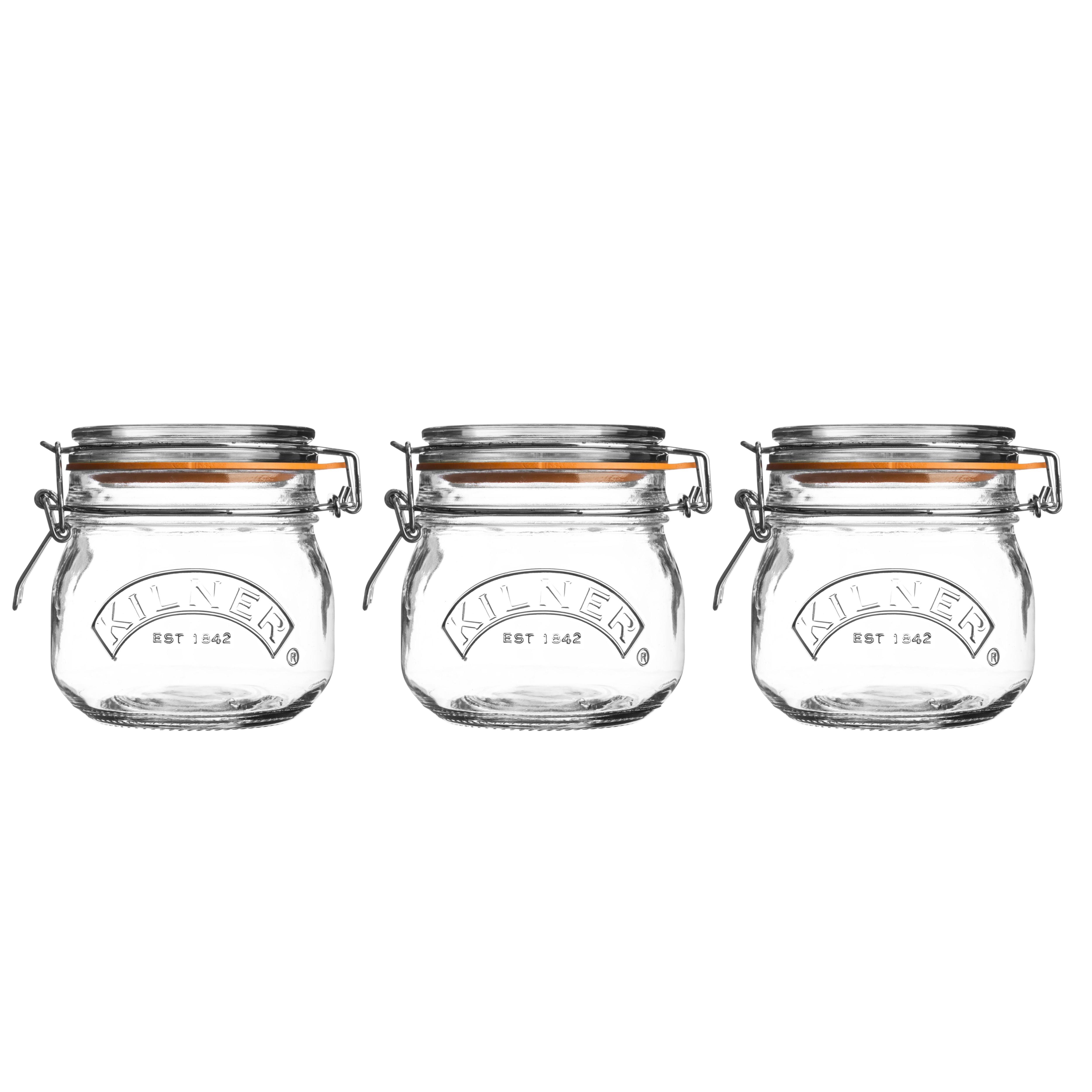 Kilner 500ml Glass Clip Top Jar, Set of 3 | Departments | DIY at B&Q