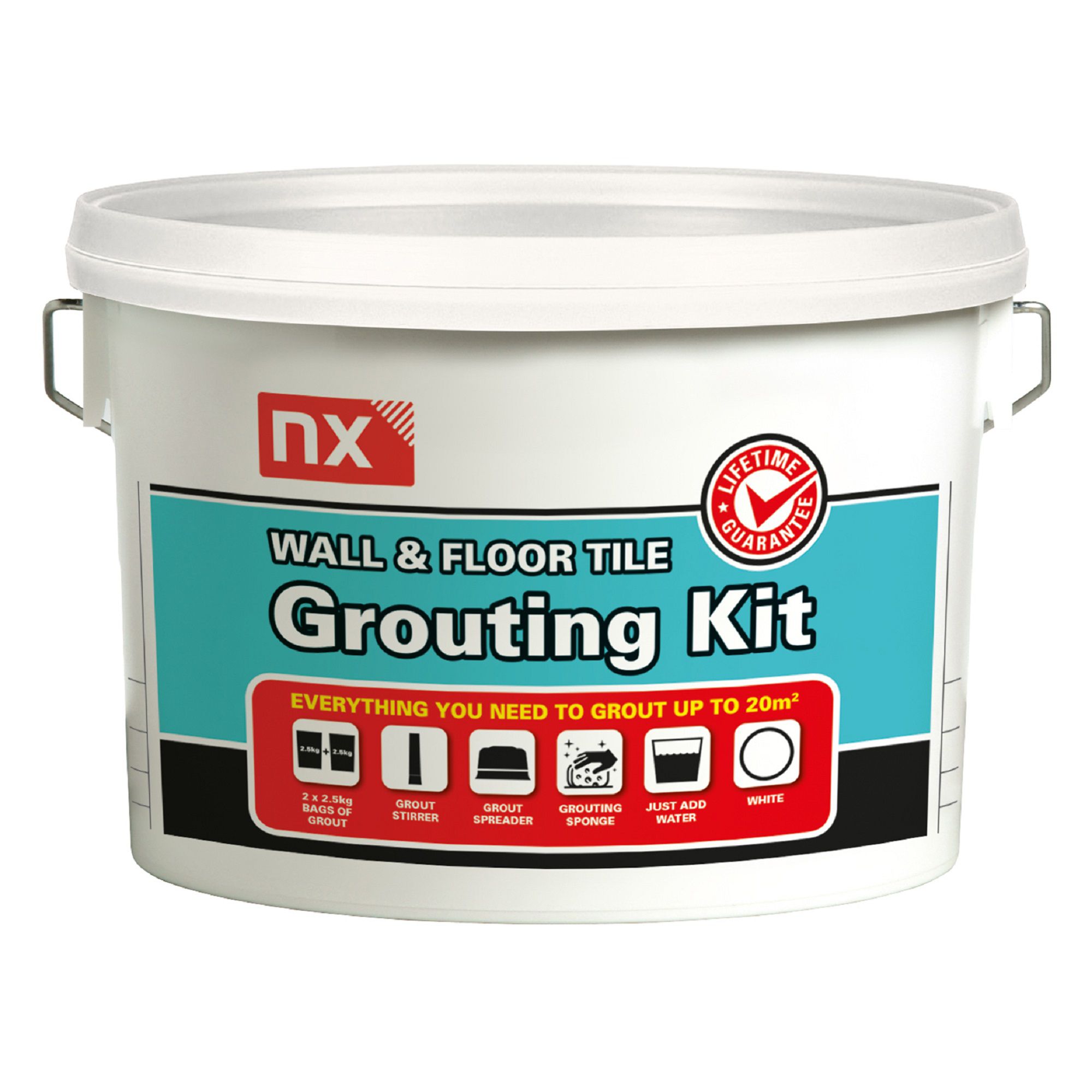 NX Standard set White Wall & floor tile grouting kit (W)5kg