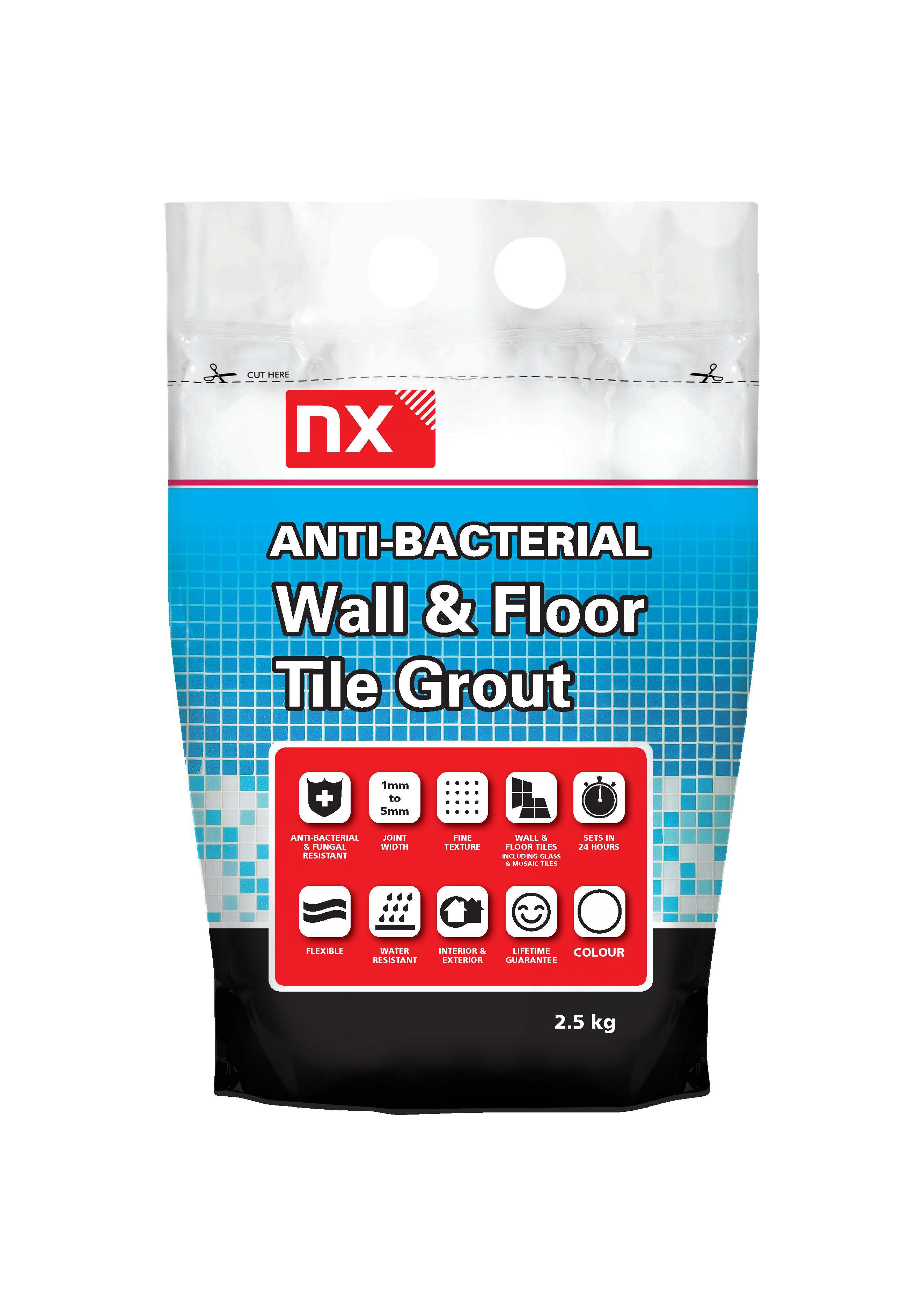 NX Antibacterial Ready mixed White Floor & wall Tile Grout, 2.5kg