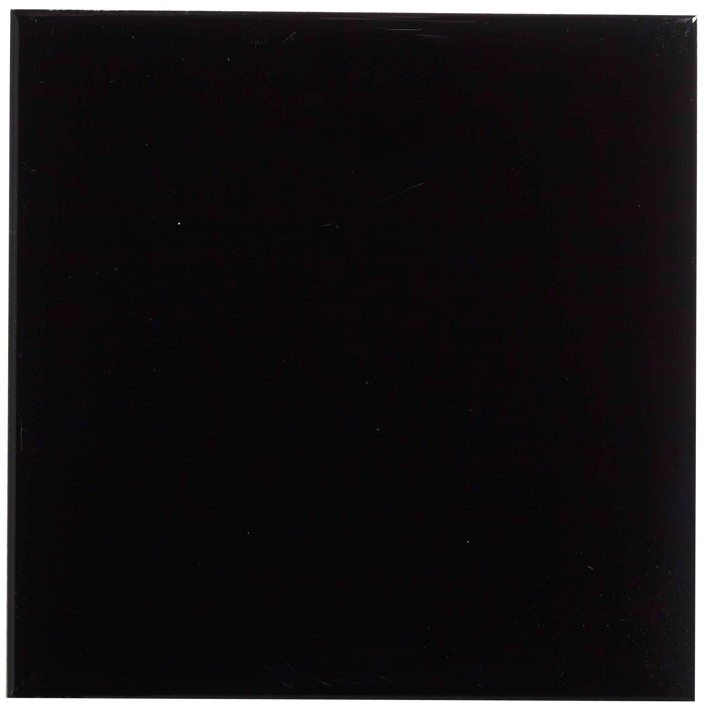 Utopia Black Gloss Plain Ceramic Wall tile, Sample, (L)150mm (W)150mm ...