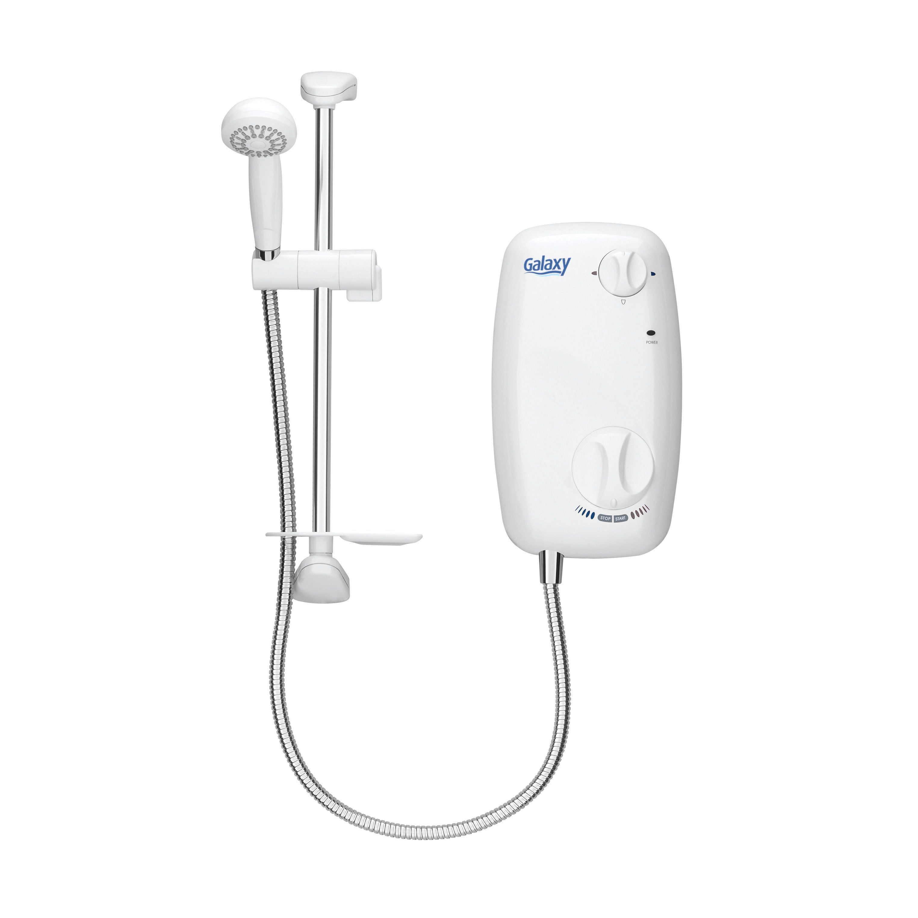 Galaxy White Electric shower, 8.5 kW Departments DIY at B&Q