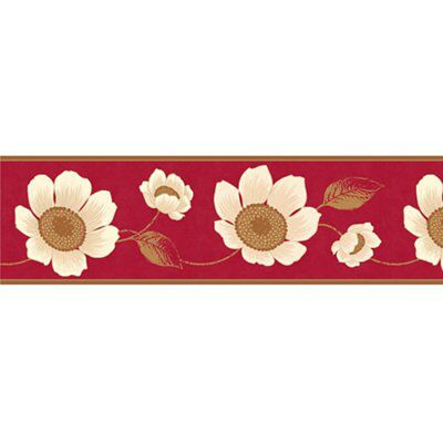 carissa cream red floral border departments diy at b q