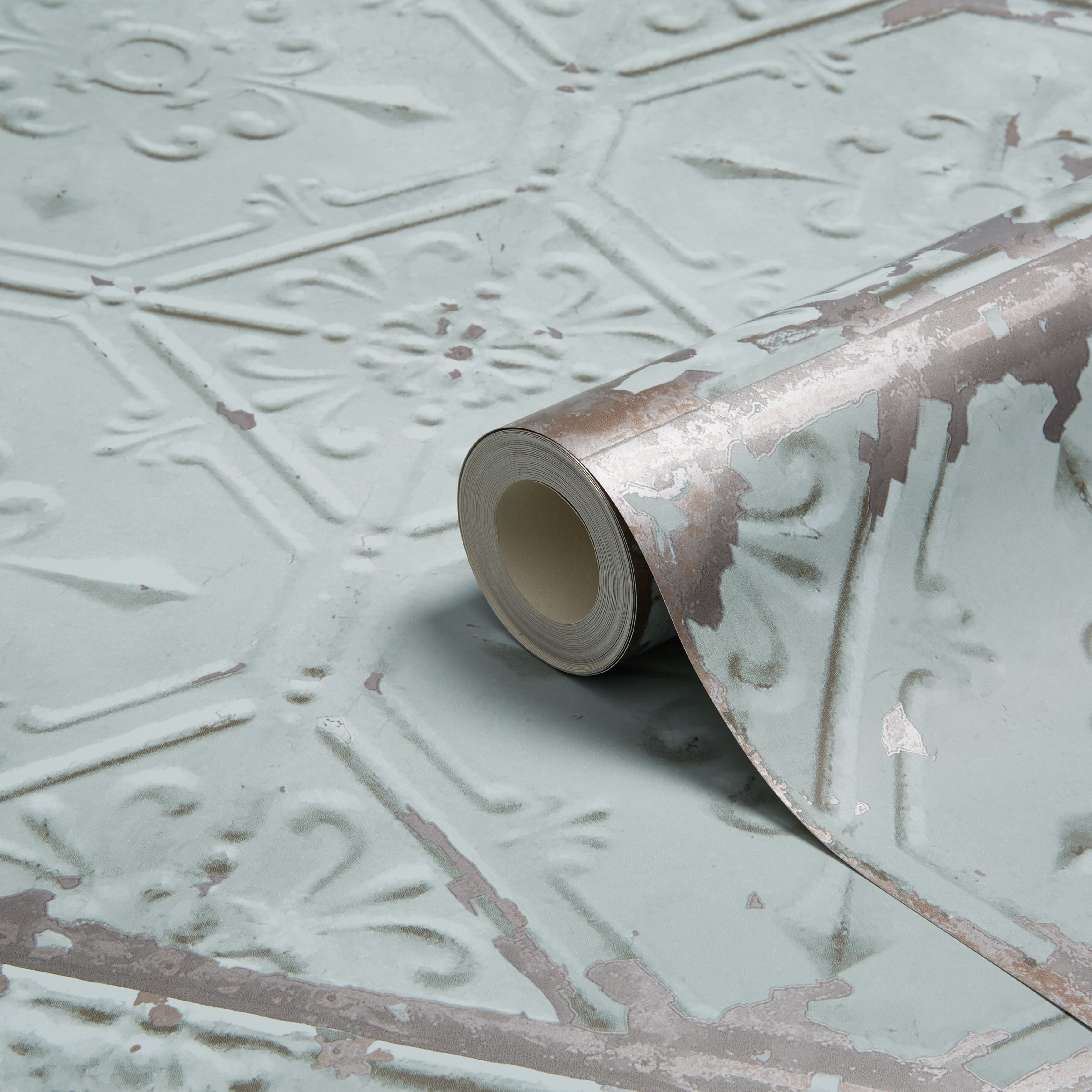 Fine Décor Duck egg Conversational Metallic Wallpaper Departments