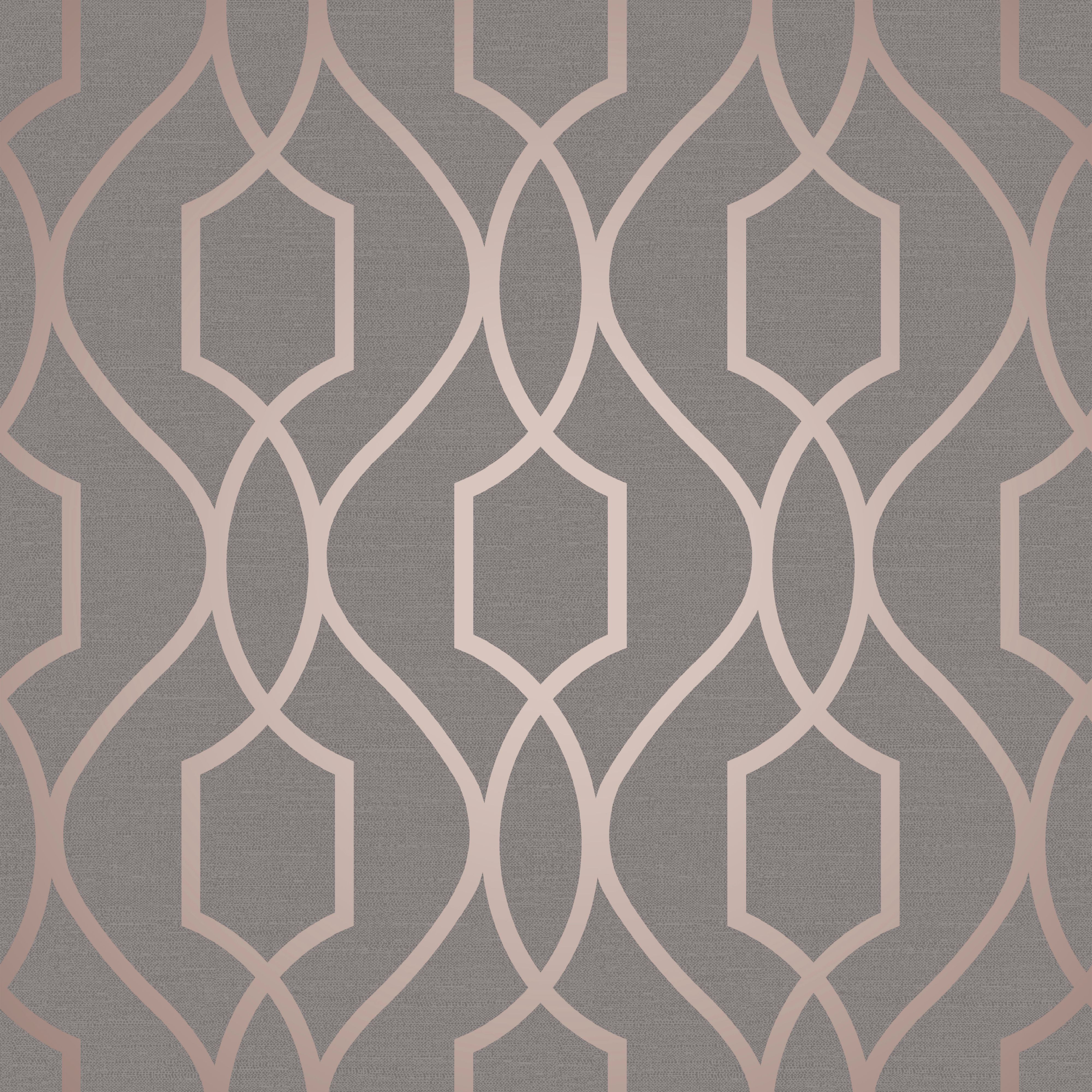 fine decor grey geometric copper effect embossed wallpaper departments diy at b q b q