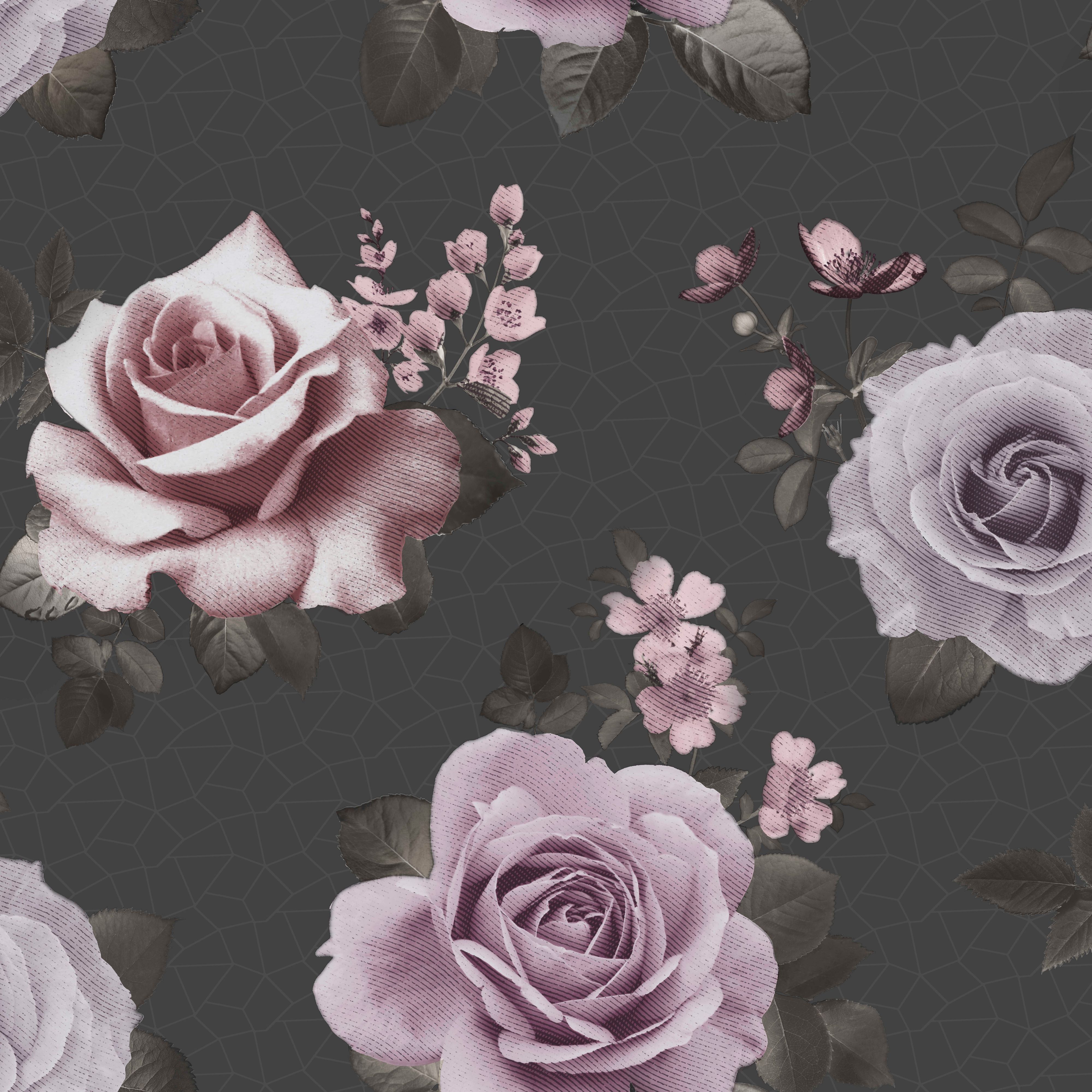 black and pink floral wallpaper