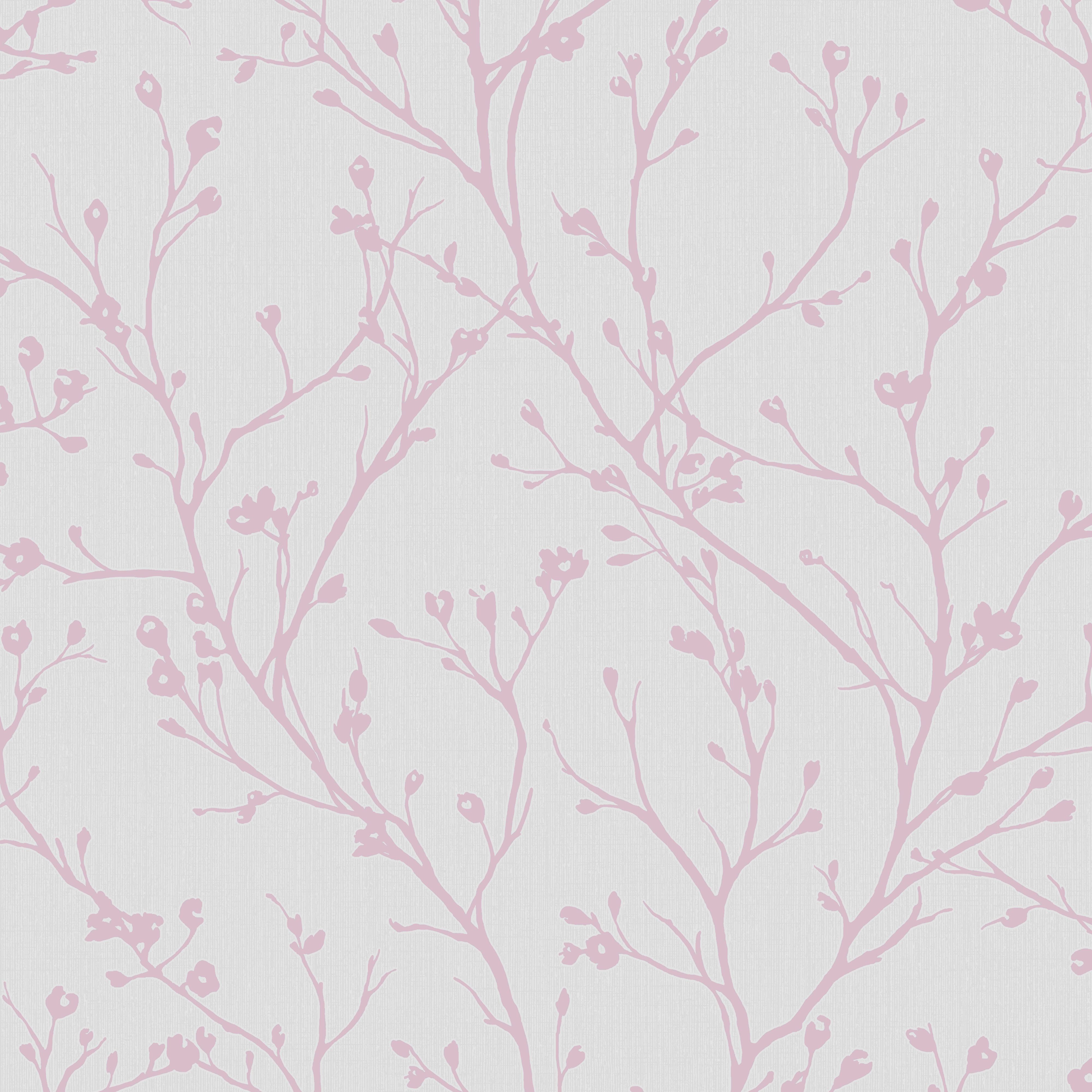 Fine Décor Laurel Mauve Floral Wallpaper | Departments | DIY at B&Q