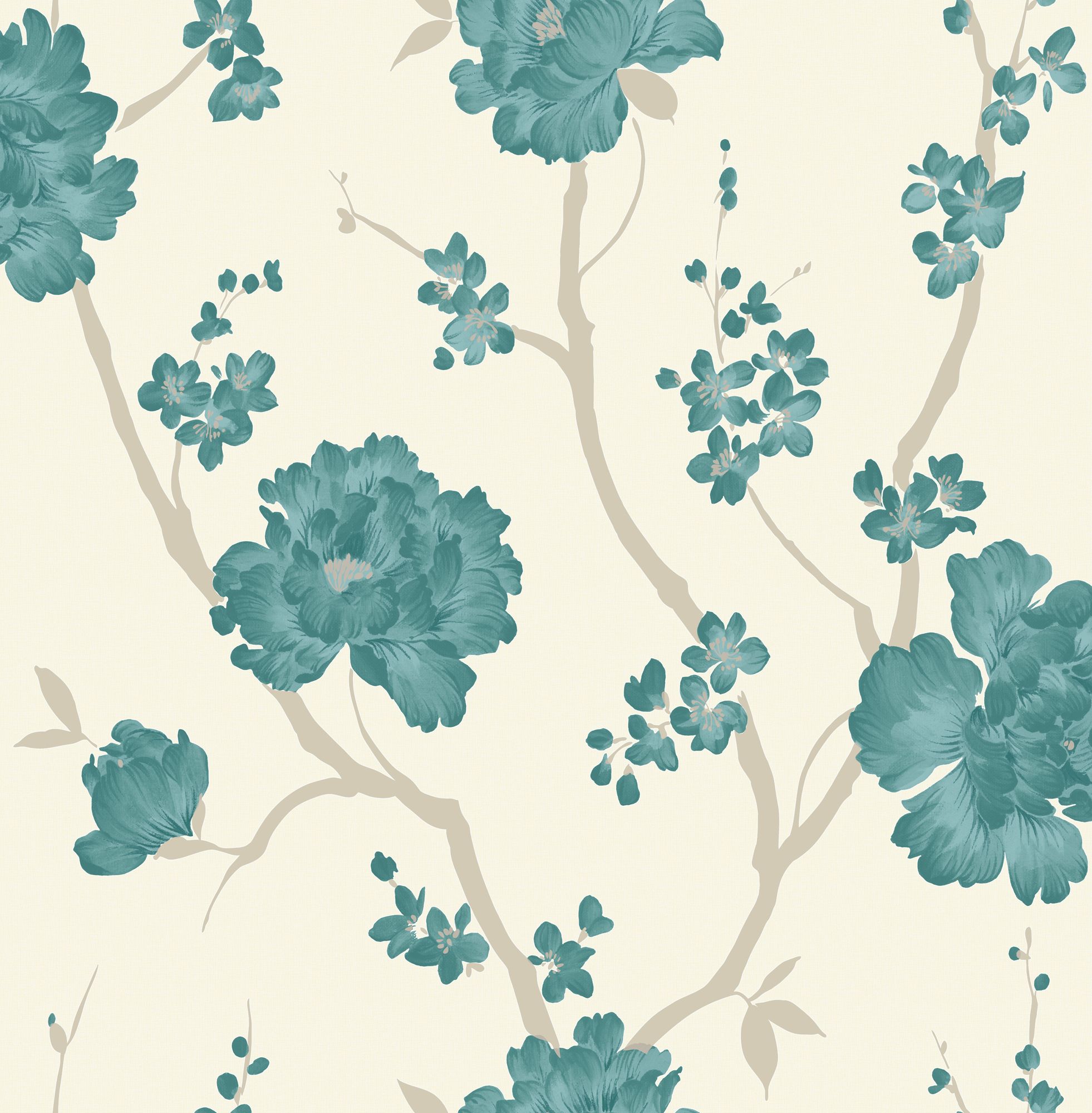 Love Letter Teal Floral Wallpaper | Departments | TradePoint