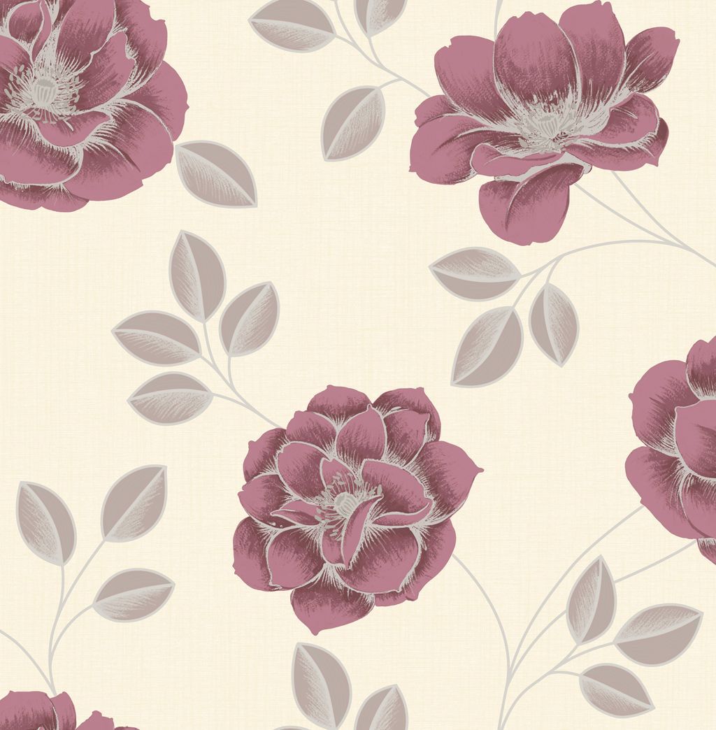 Graham & Brown Superfresco Red Floral Wallpaper Departments DIY at B&Q