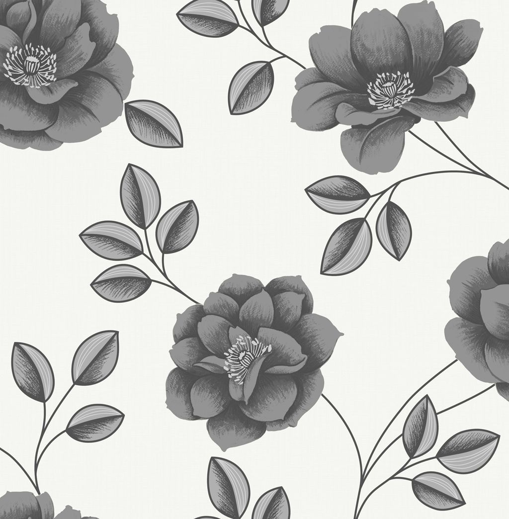 Graham & Brown Superfresco Black Floral Wallpaper Departments DIY