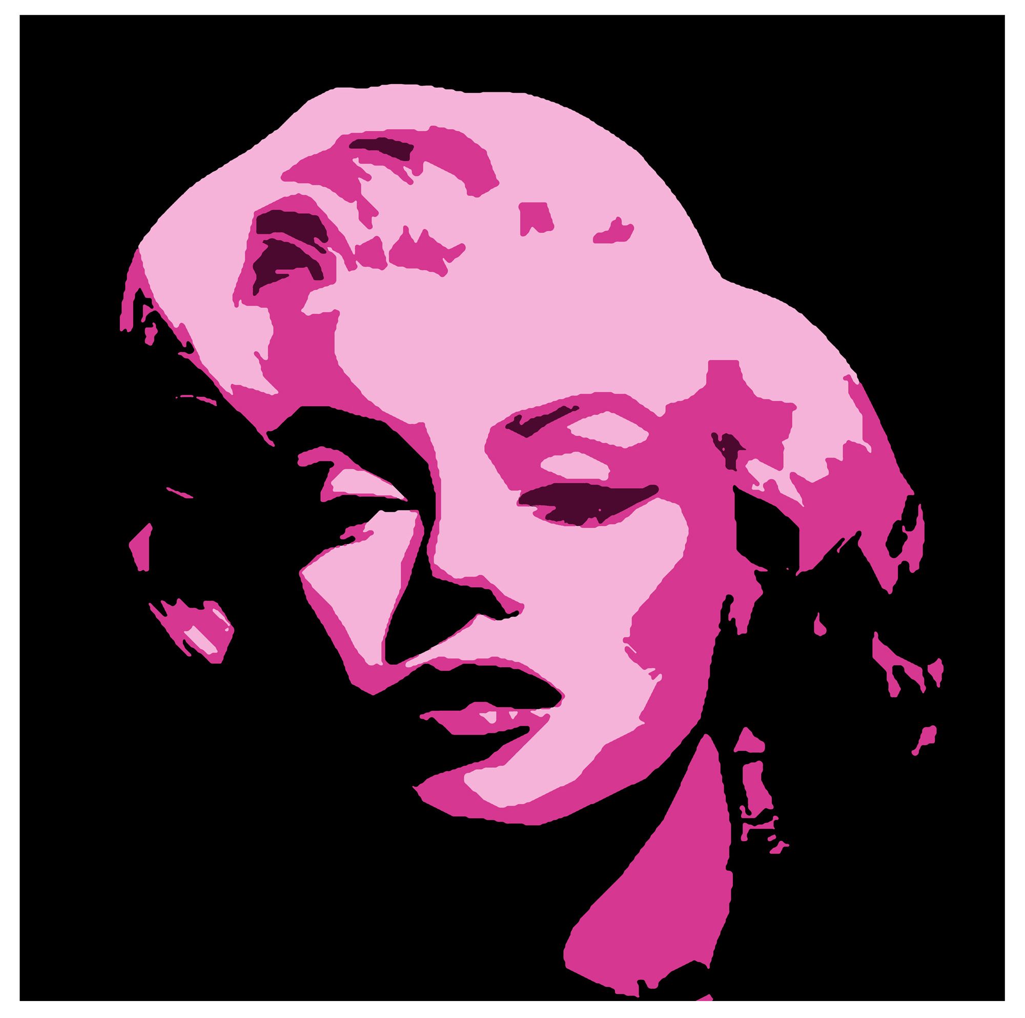 Marilyn Monroe Pop Art Black & Pink Canvas (W)625mm (H)625mm ...