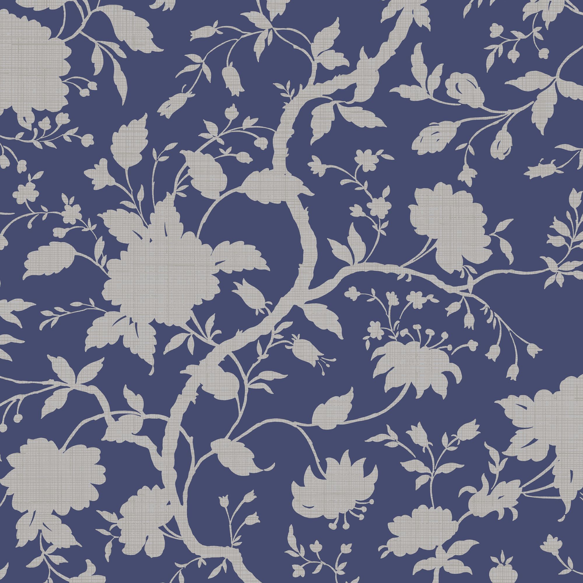 Graham & Brown Kelly Hoppen Prussian Blue Floral Wallpaper