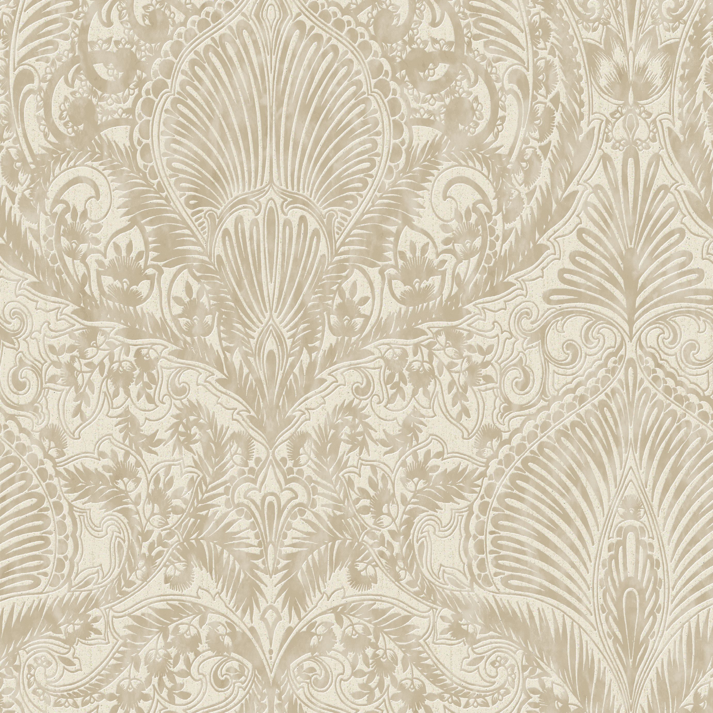 Julien Macdonald Cream & Gold Damask Wallpaper Departments TradePoint