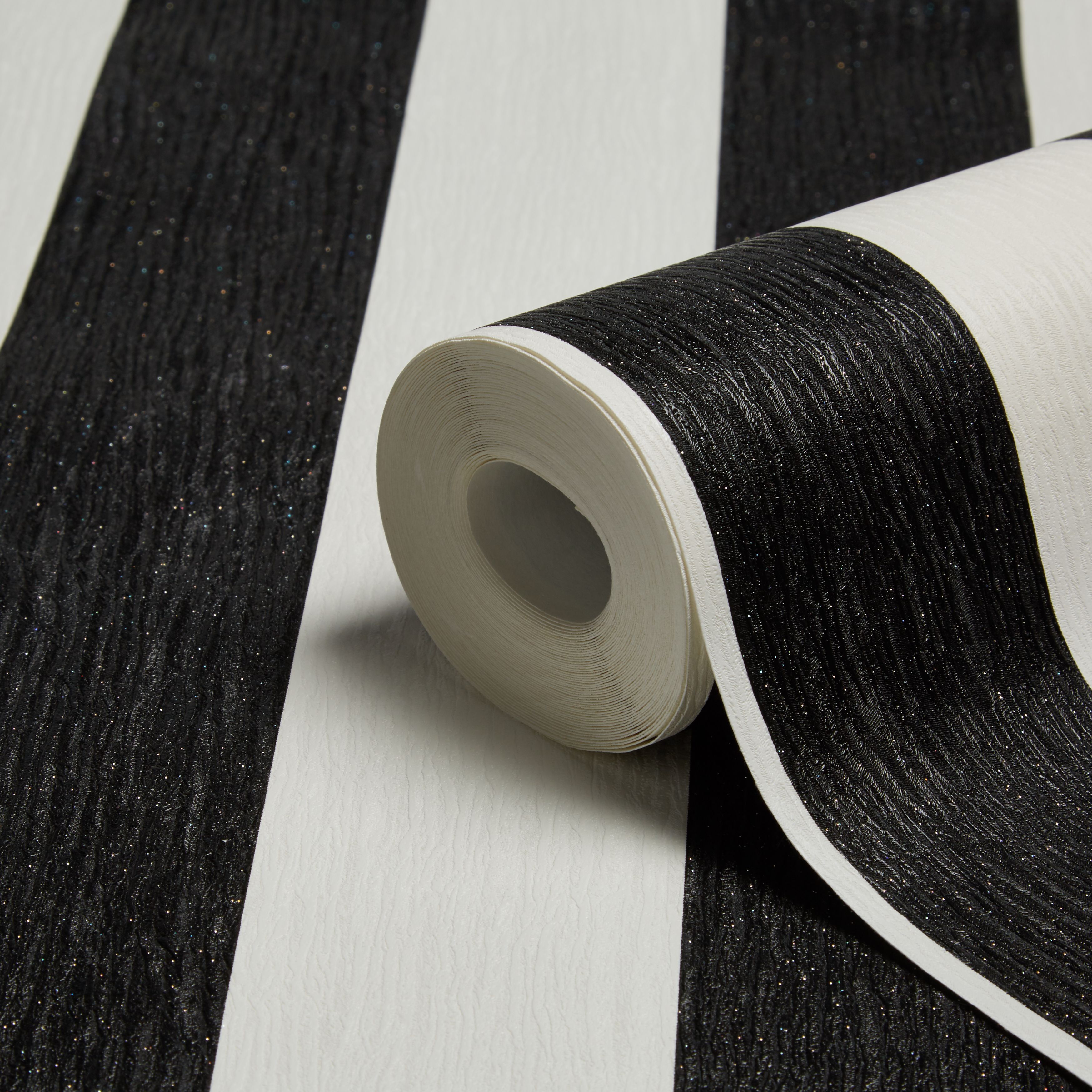 Graham & Brown Julien Macdonald Black & white Striped Wallpaper ...