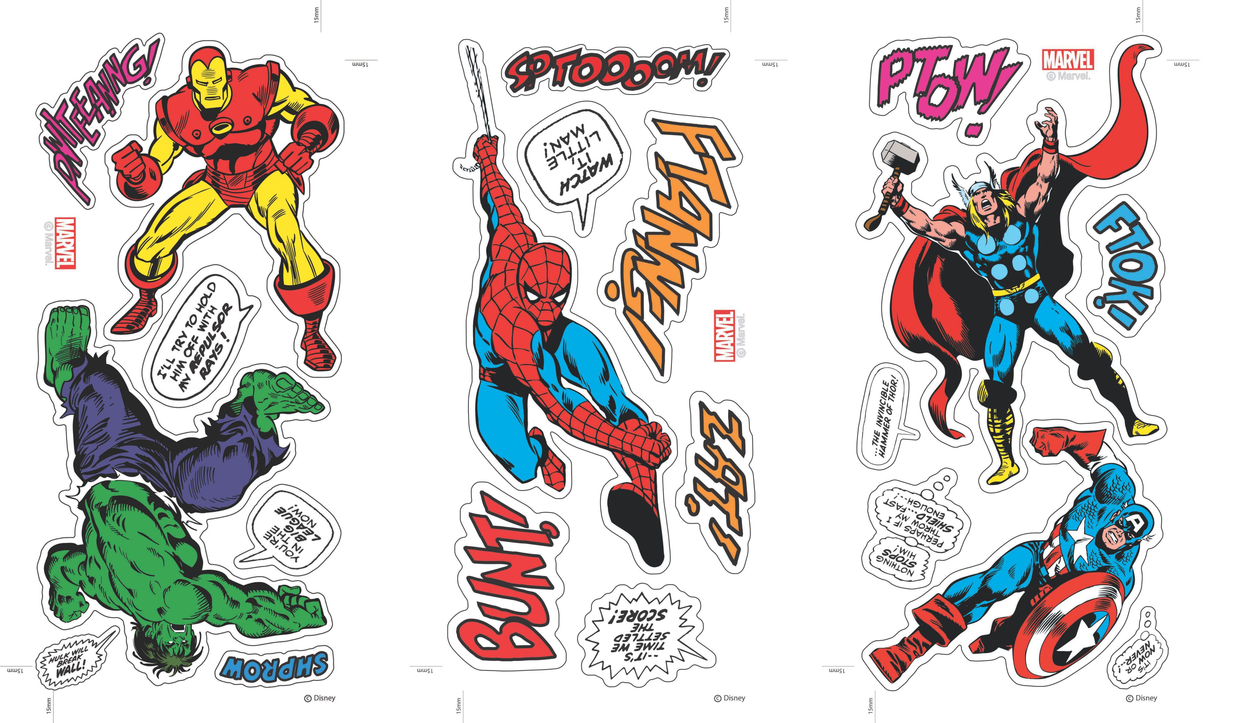Marvel Comics Multicolour Wall sticker (L)340mm (W)510mm